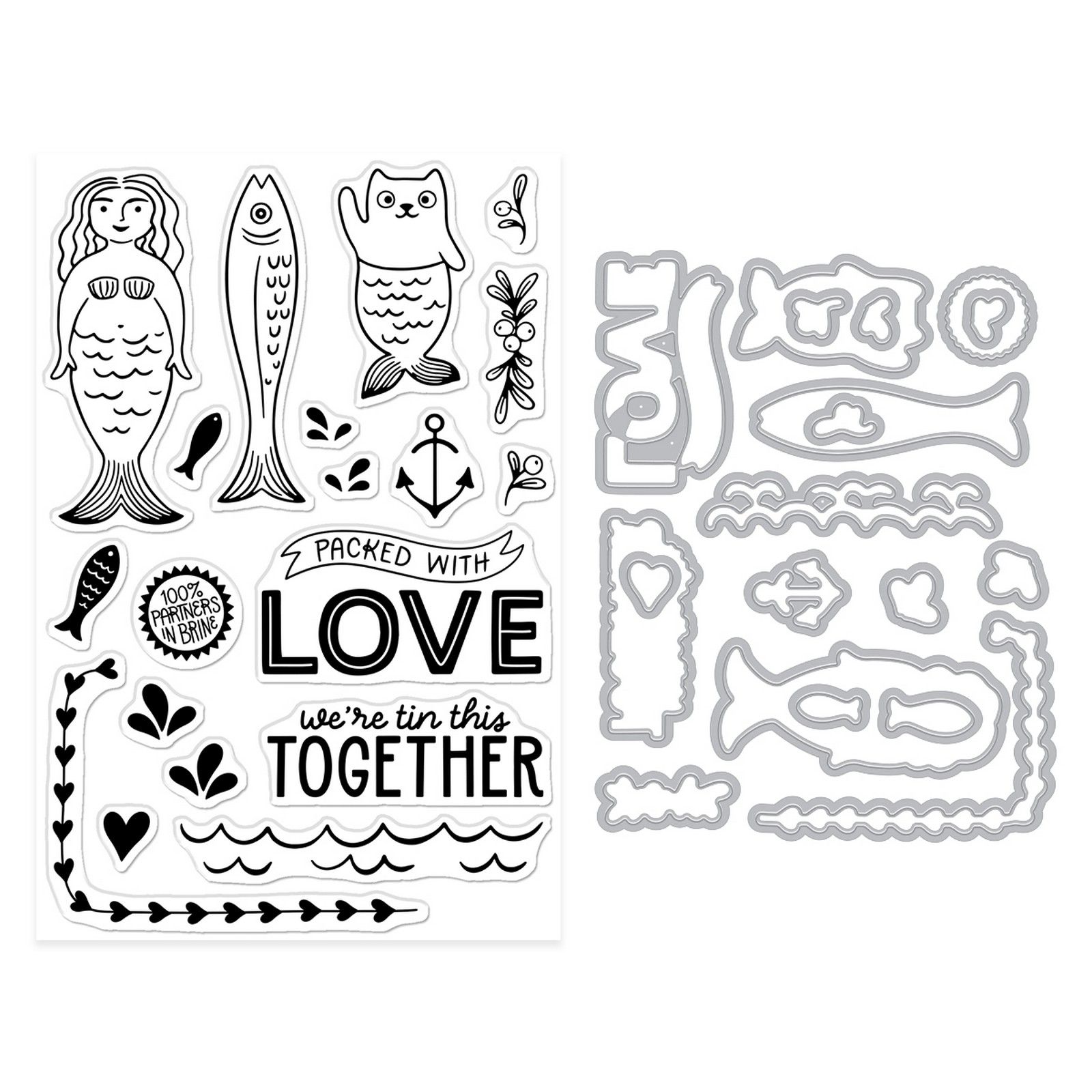Hero Arts • Packed With Love Stamp & Cut Partners in Brine 38pcs