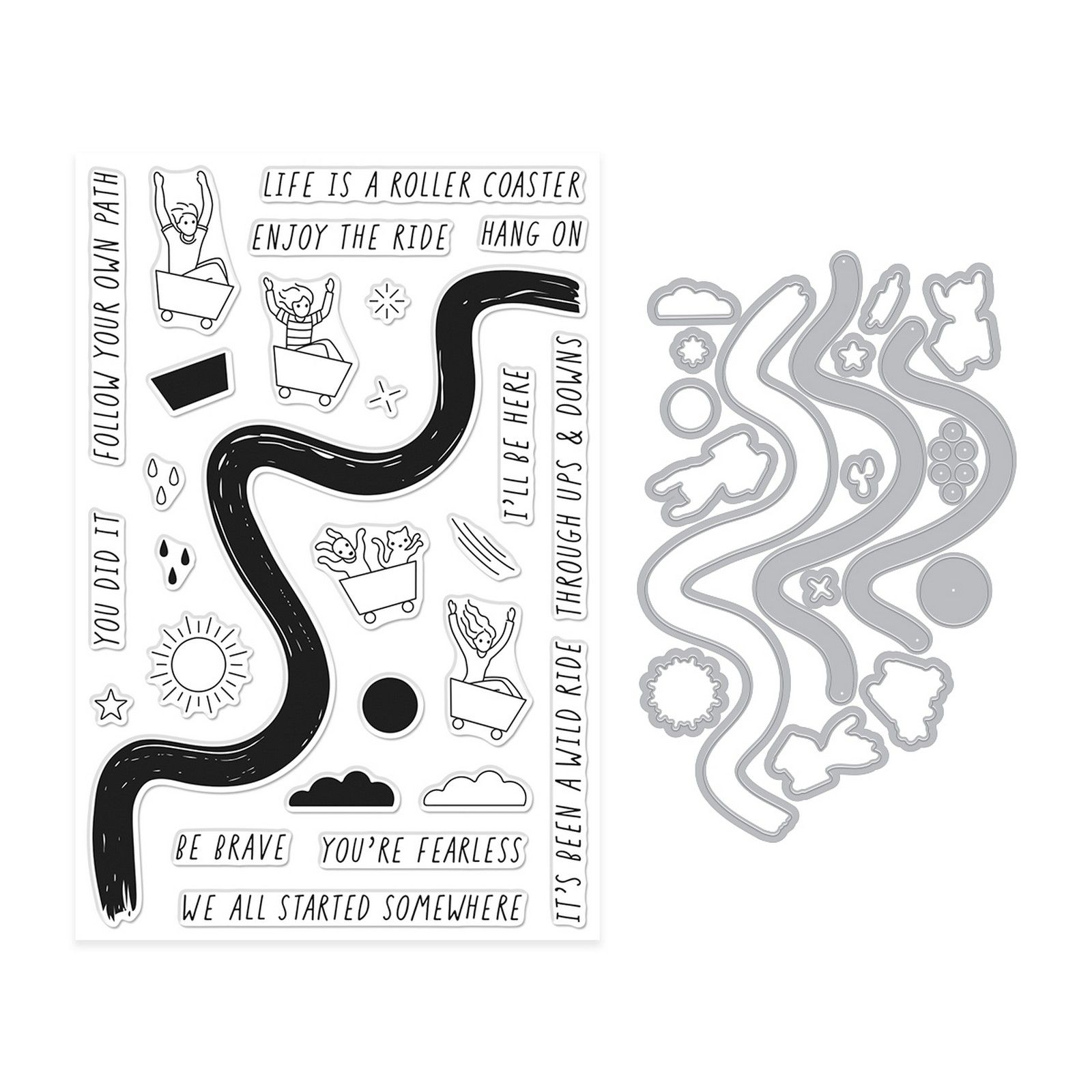 Hero Arts • Stamp & Cut Set Interactive Wild Ride 43pz