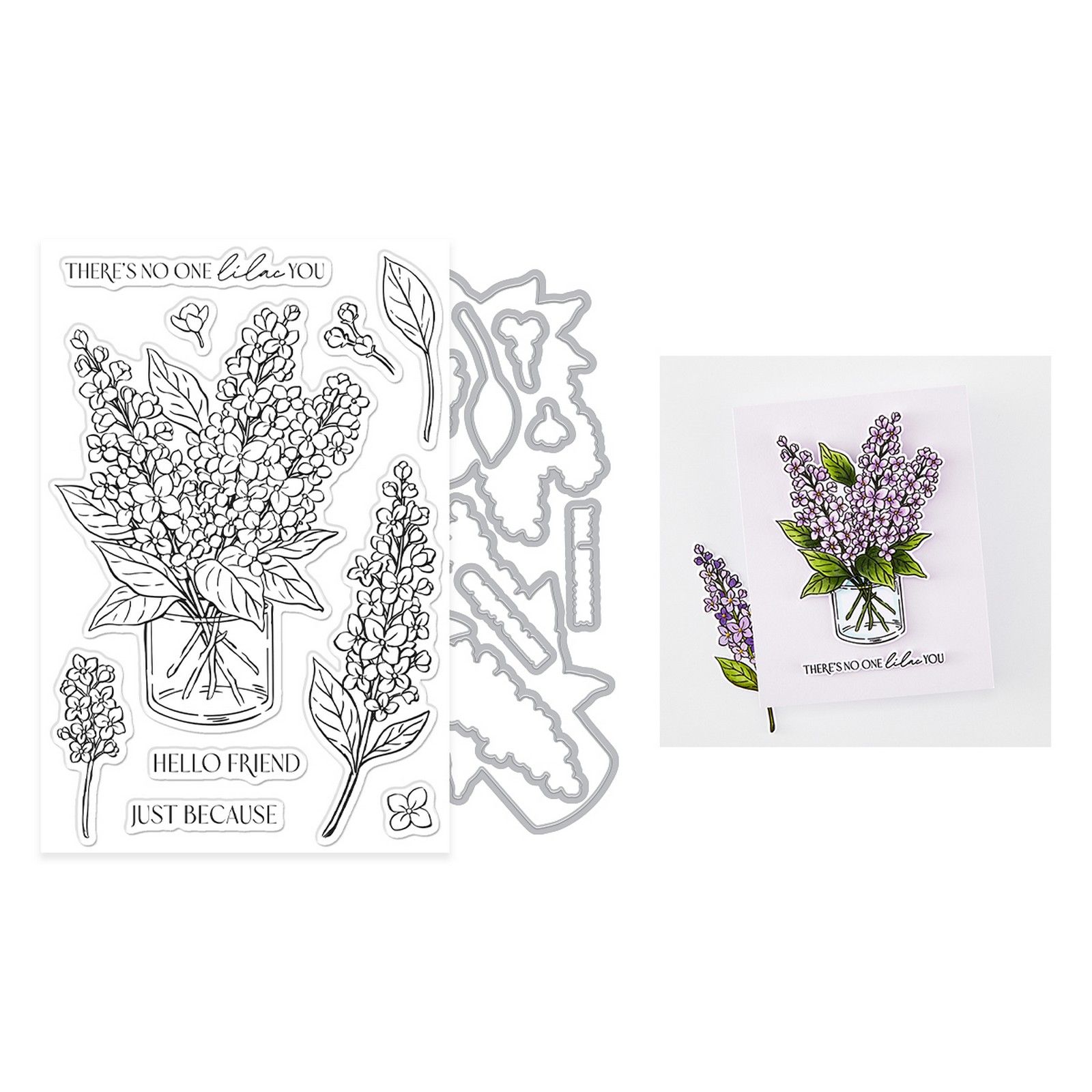 Hero Arts • Stamp & Cut Set No One Lilac You 21pz