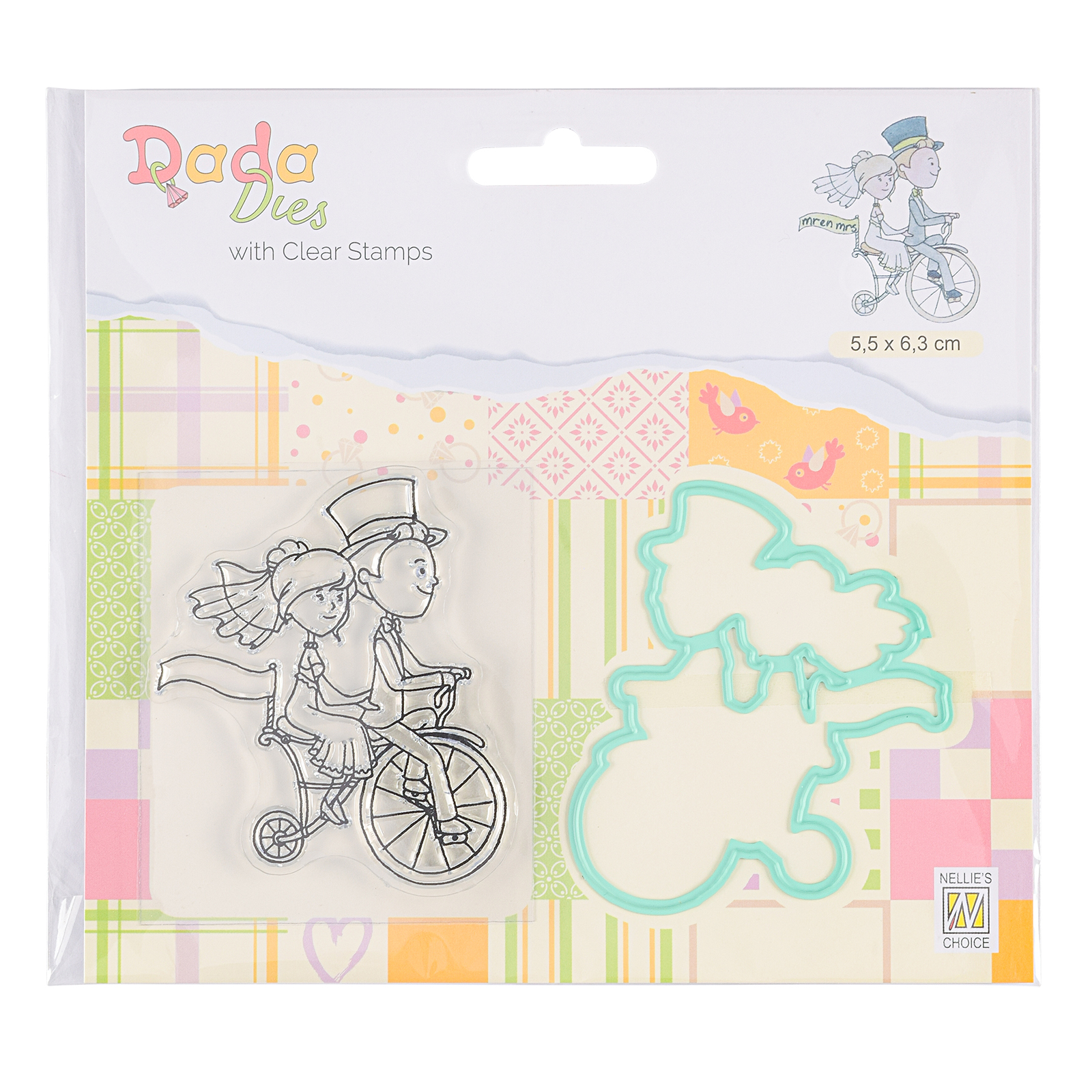 Nellie's Choice • Dies With Clear Stamps On Honeymoon Love on a bike