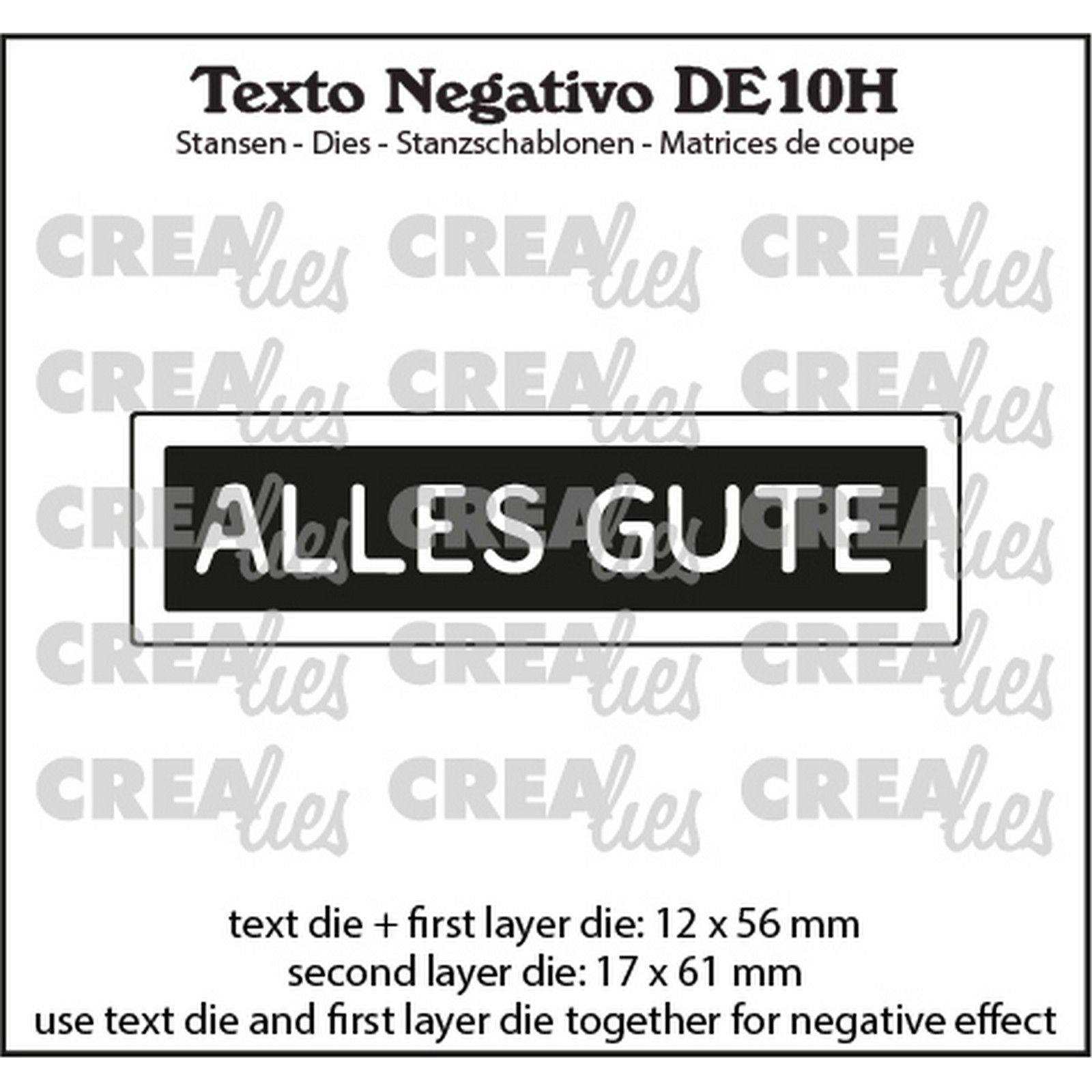 Crealies • Texto Negativo Matrice de Découpe Alles Gute (Horizontal)