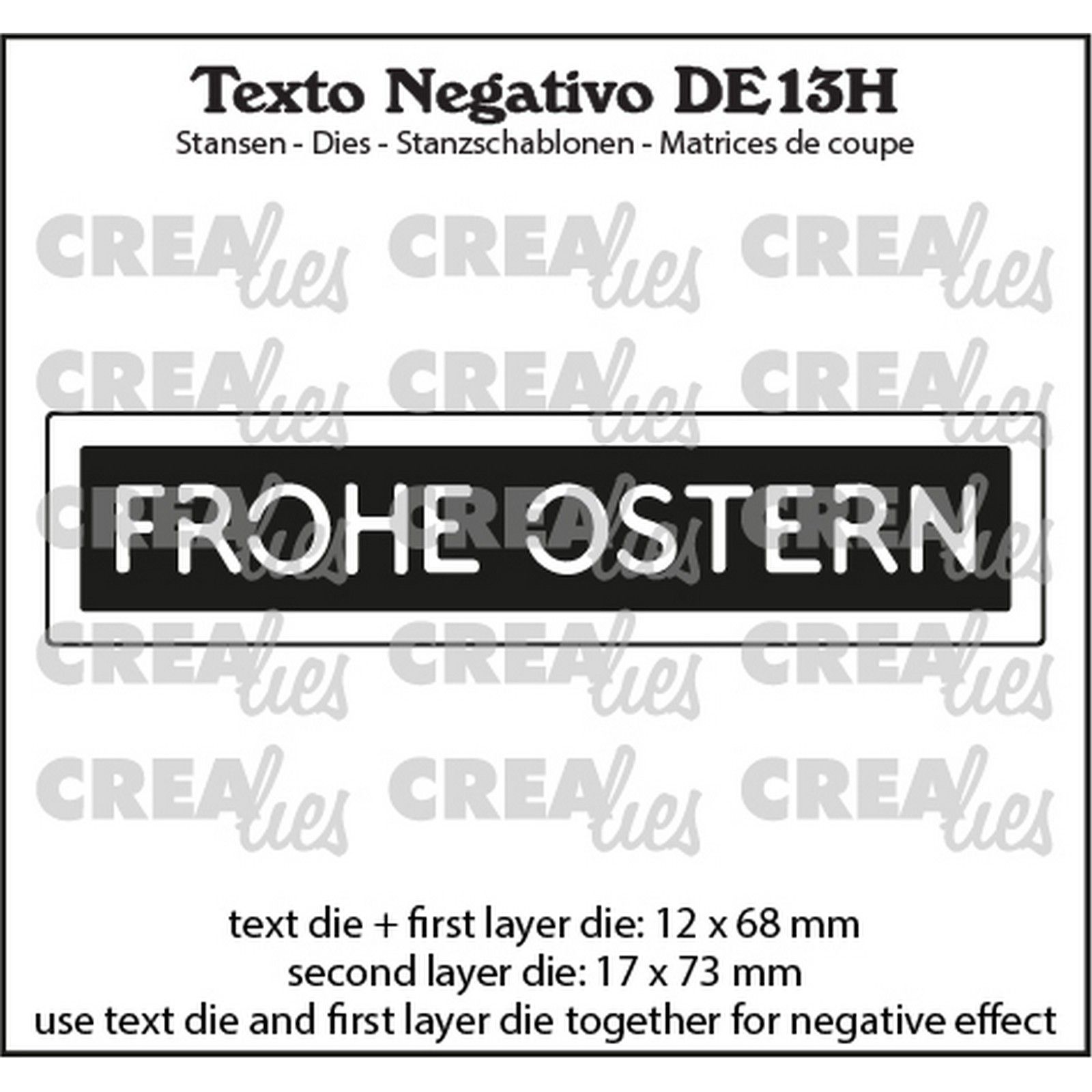 Crealies • Texto Negativo De: Frohe Ostern (Horizontaal)