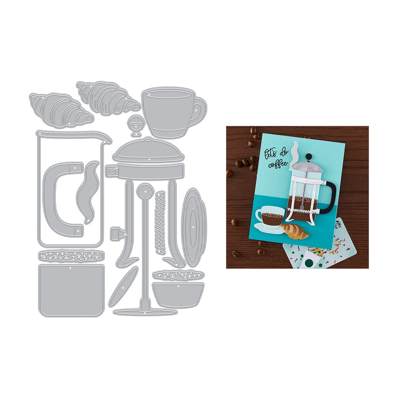 Hero Arts • Fustelle da Taglio Coffee & Croissant 6,5x9,4cm 17pz
