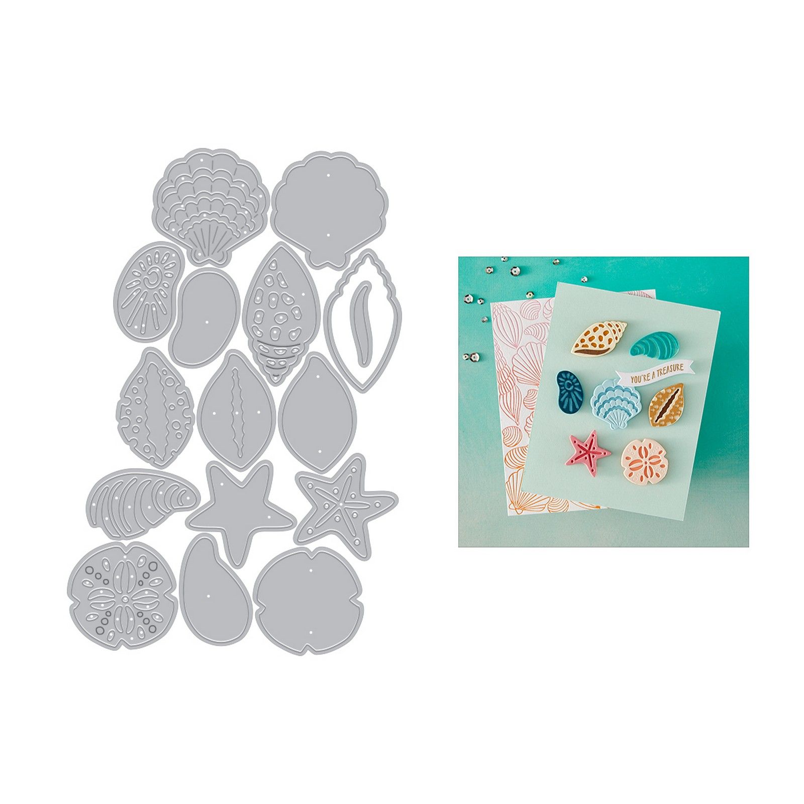 Hero Arts • Set Fustelle da Taglio Forme Conchiglie 16pz