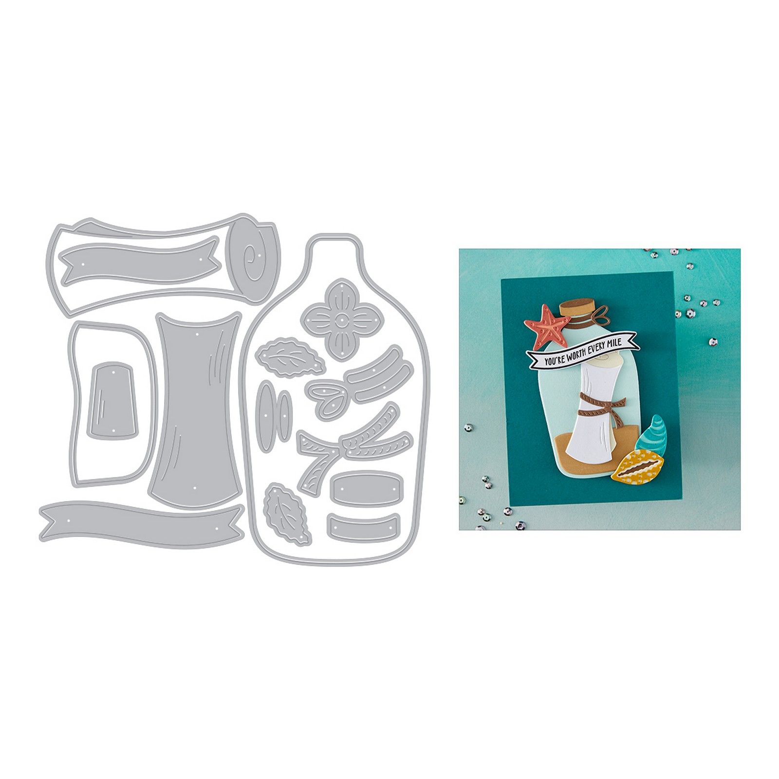 Hero Arts • Fustelle da Taglio Message in a Bottle Set 15pz