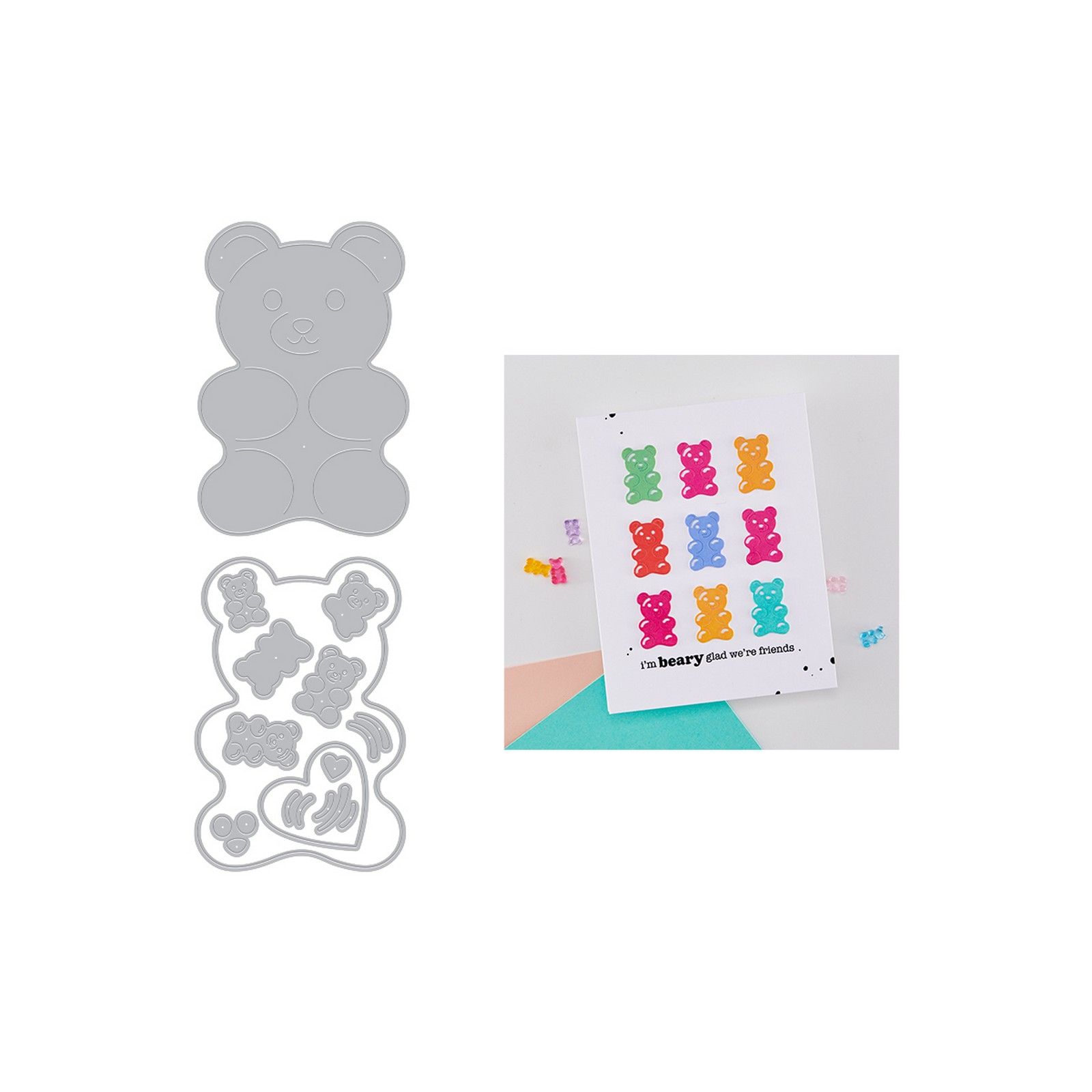 Hero Arts • Set Fustelle da Taglio Carly Tee Bear Hugs 7,8x11,8cm 13pz
