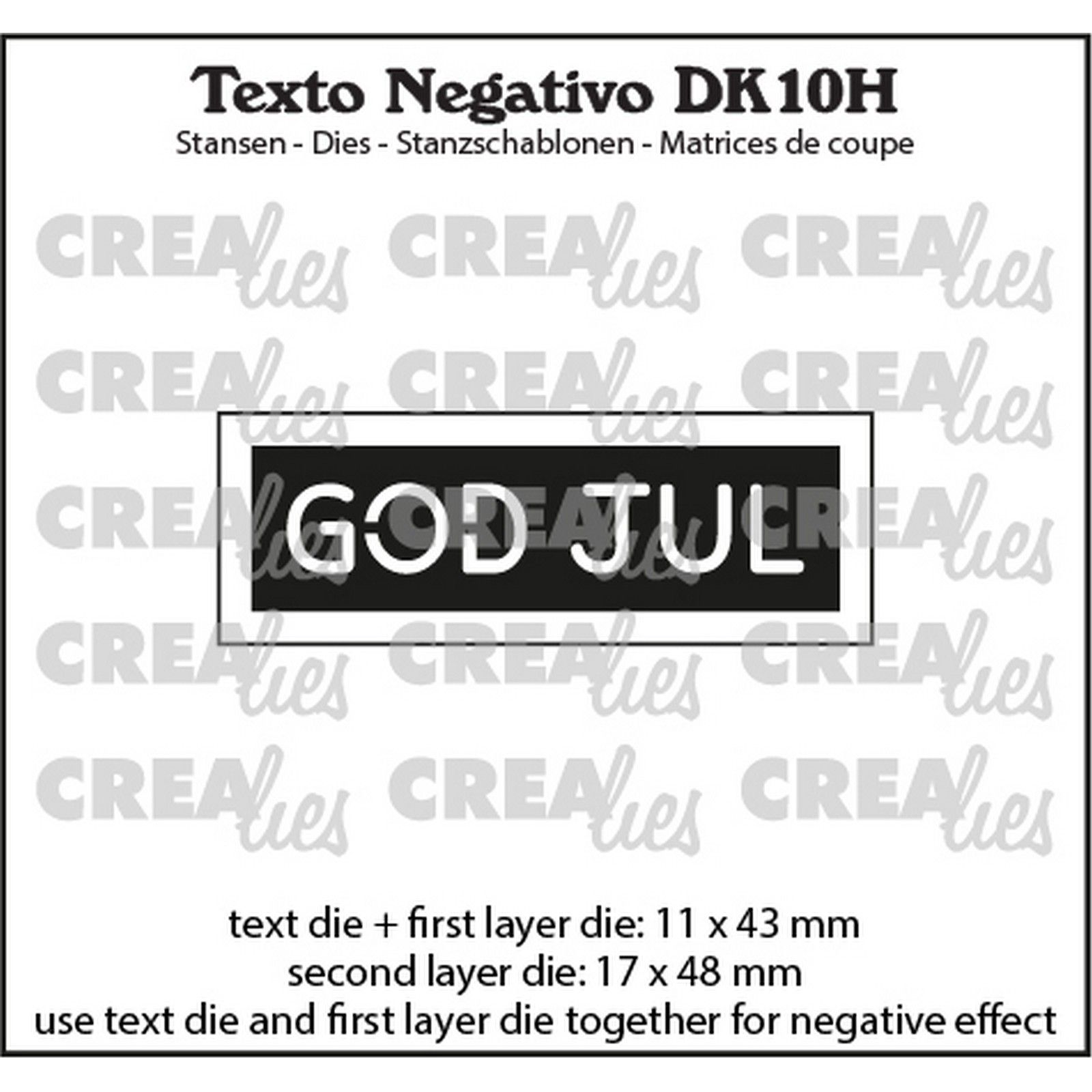 Crealies • Texto Negativo Dk: God Jul (Horizontaal)