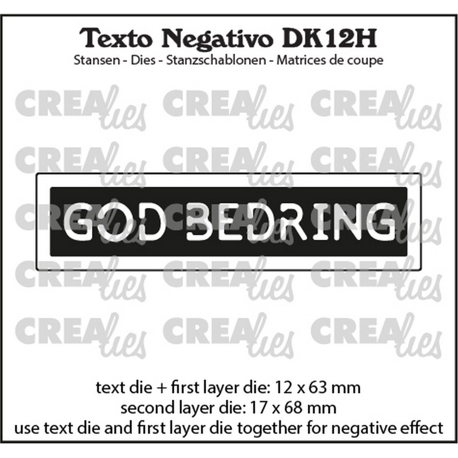 Crealies • Texto Negativo Matrice de Découpe God Bedring (Horizontal)