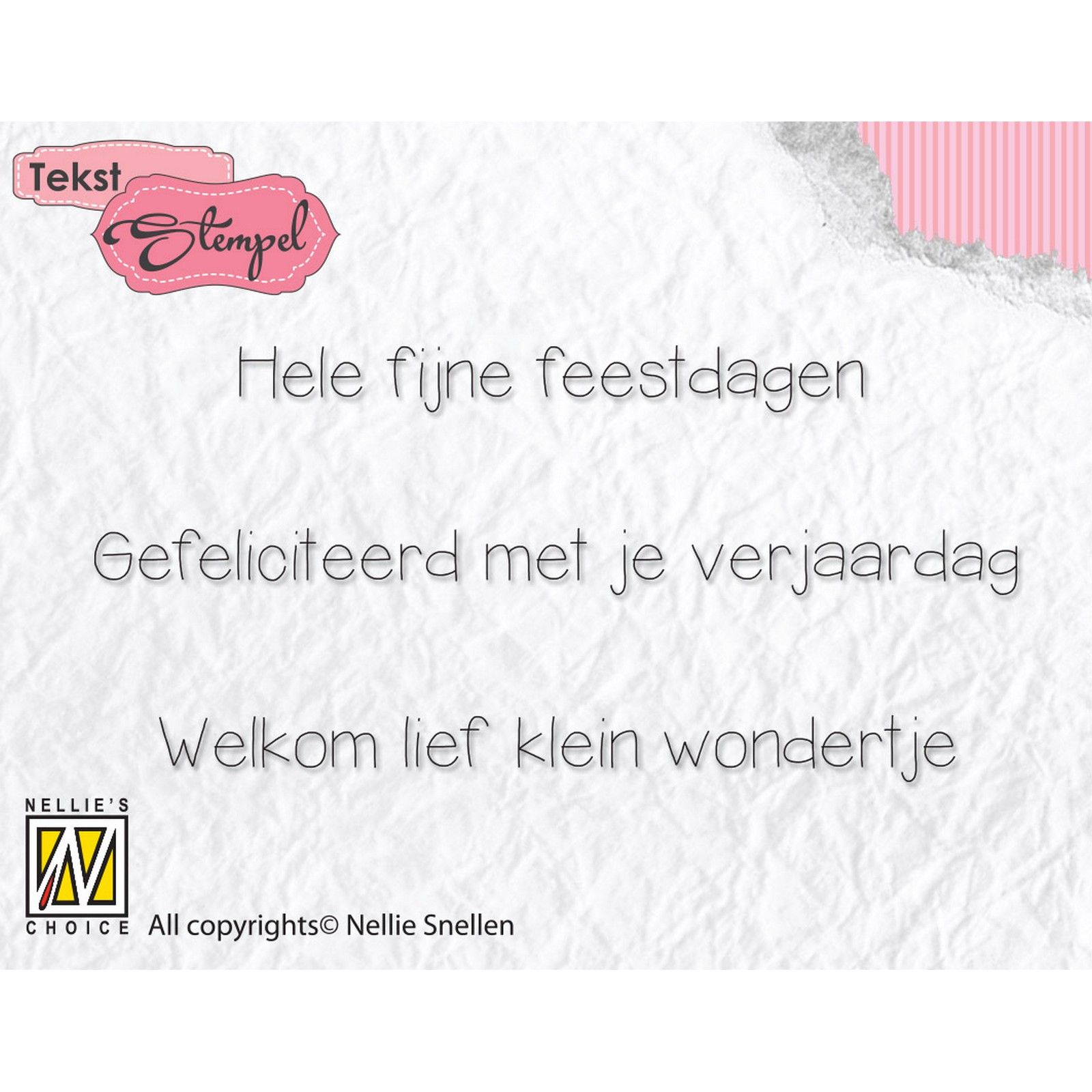 Nellie's Choice • Clear Stamps Dutch Texts Feestdagen, Verjaardag, Geboorte