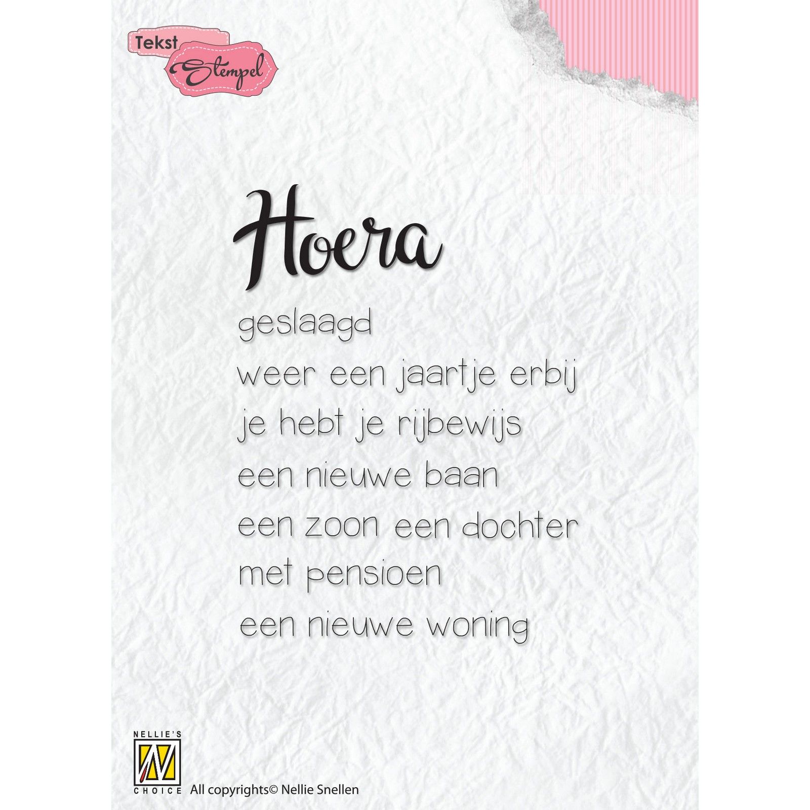 Nellie's Choice • Clear Stamps Dutch Texts Hoera: Diverse Gelegenheden