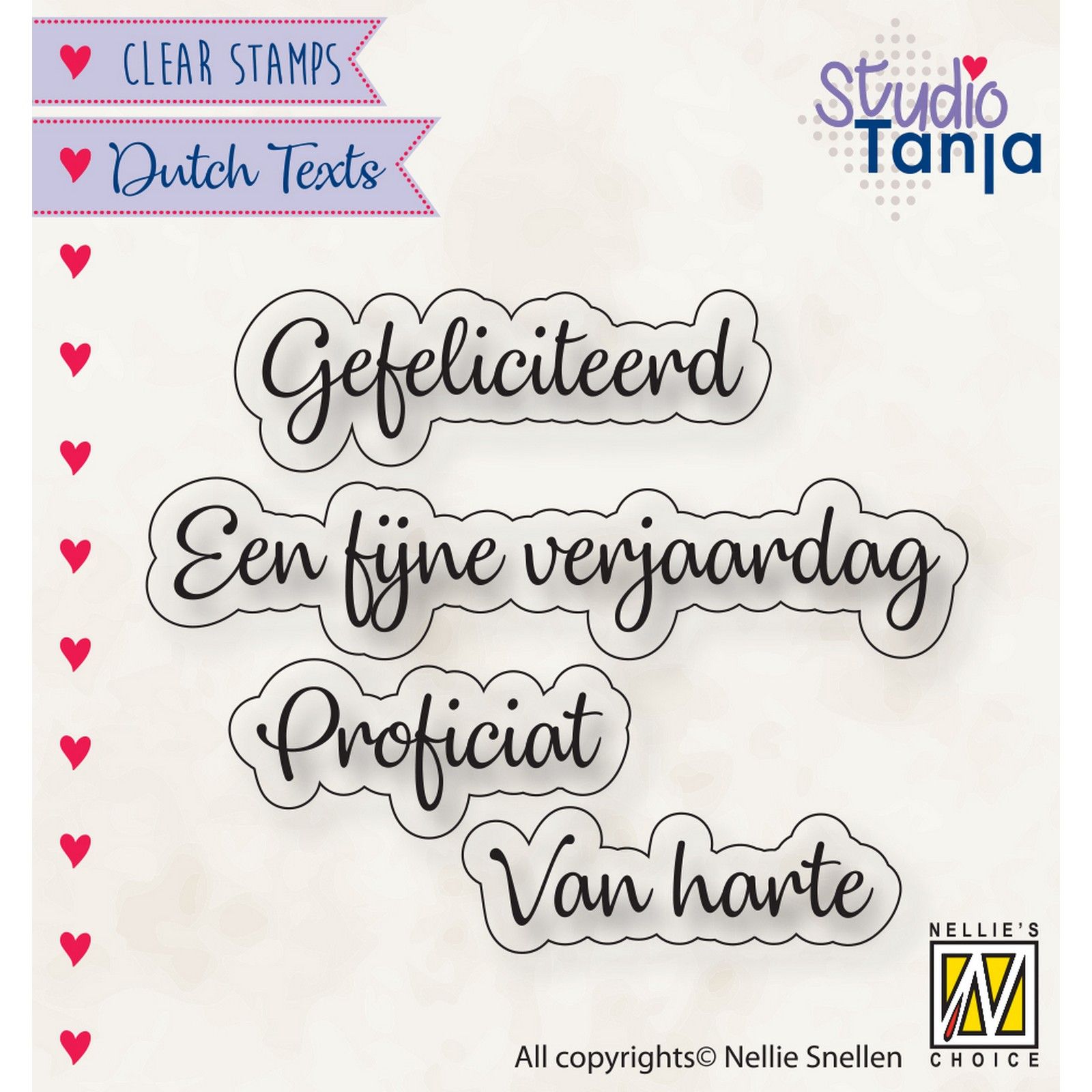 Nellie's Choice • Clear Stempel Nederlands Proficiat Etc