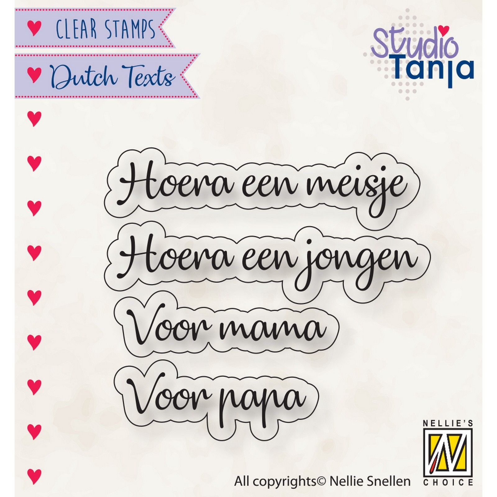 Nellie's Choice • Clear Stamps Dutch Texts Hoera Een Meisje Etc…
