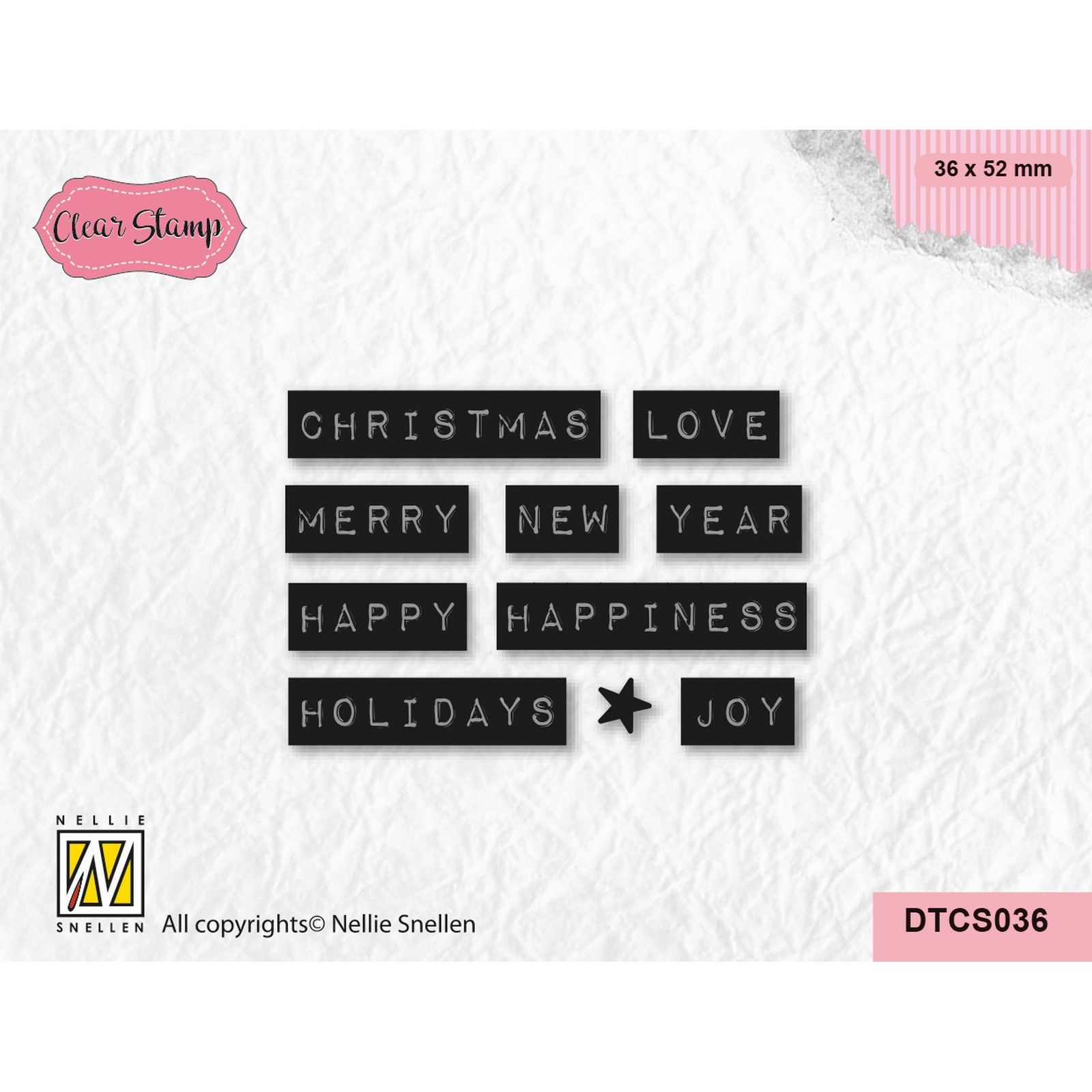 Nellie's Choice • Text Clear Stamp Christmas Love Typed