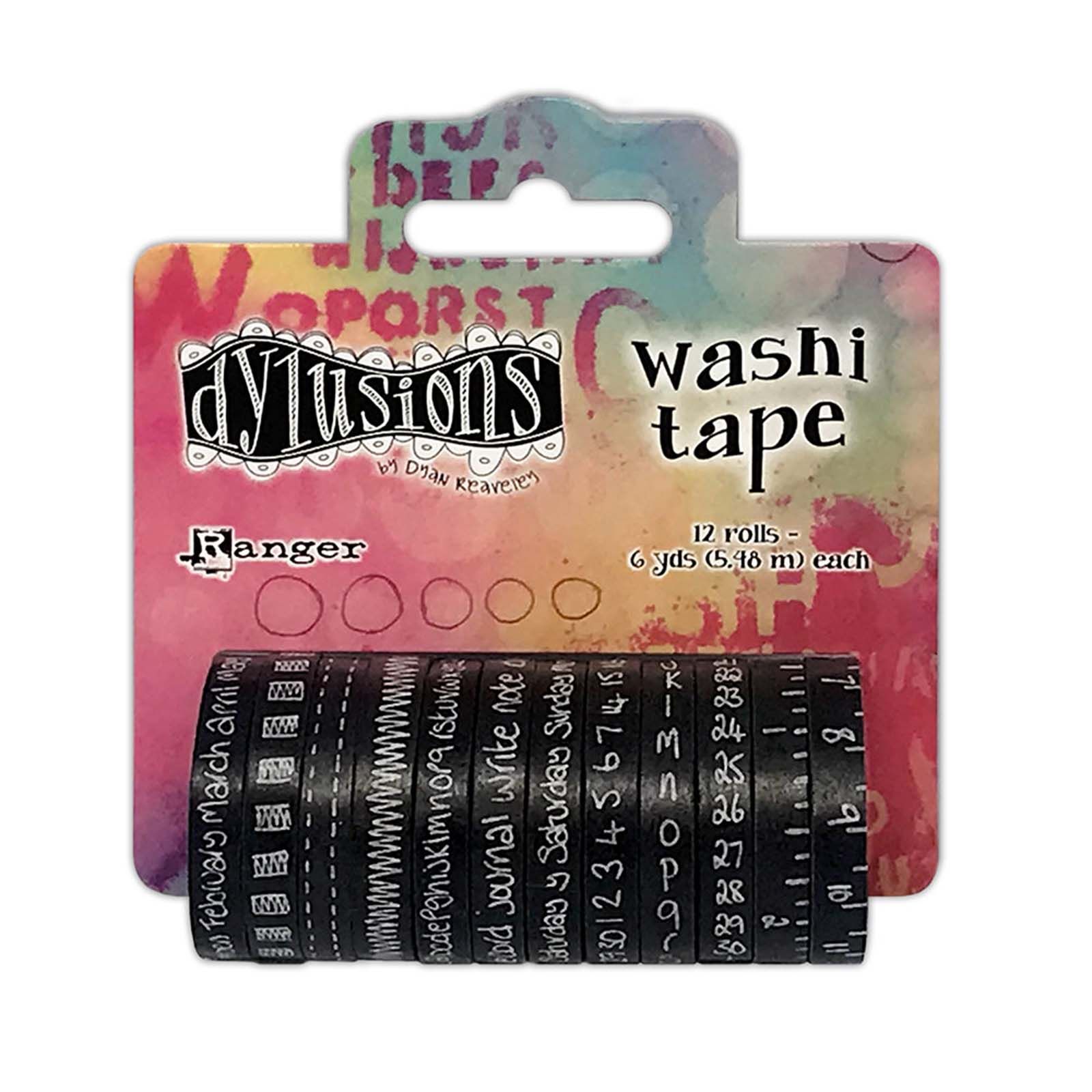 Ranger • Dylusions Washi Tape set Black 3,5cm x 5,5m 12pieces