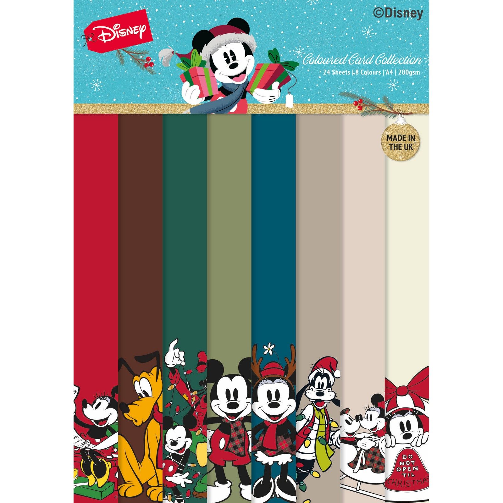 Creative Expressions • Mickey & Minnie Christmas Coloured Card A4 Pack