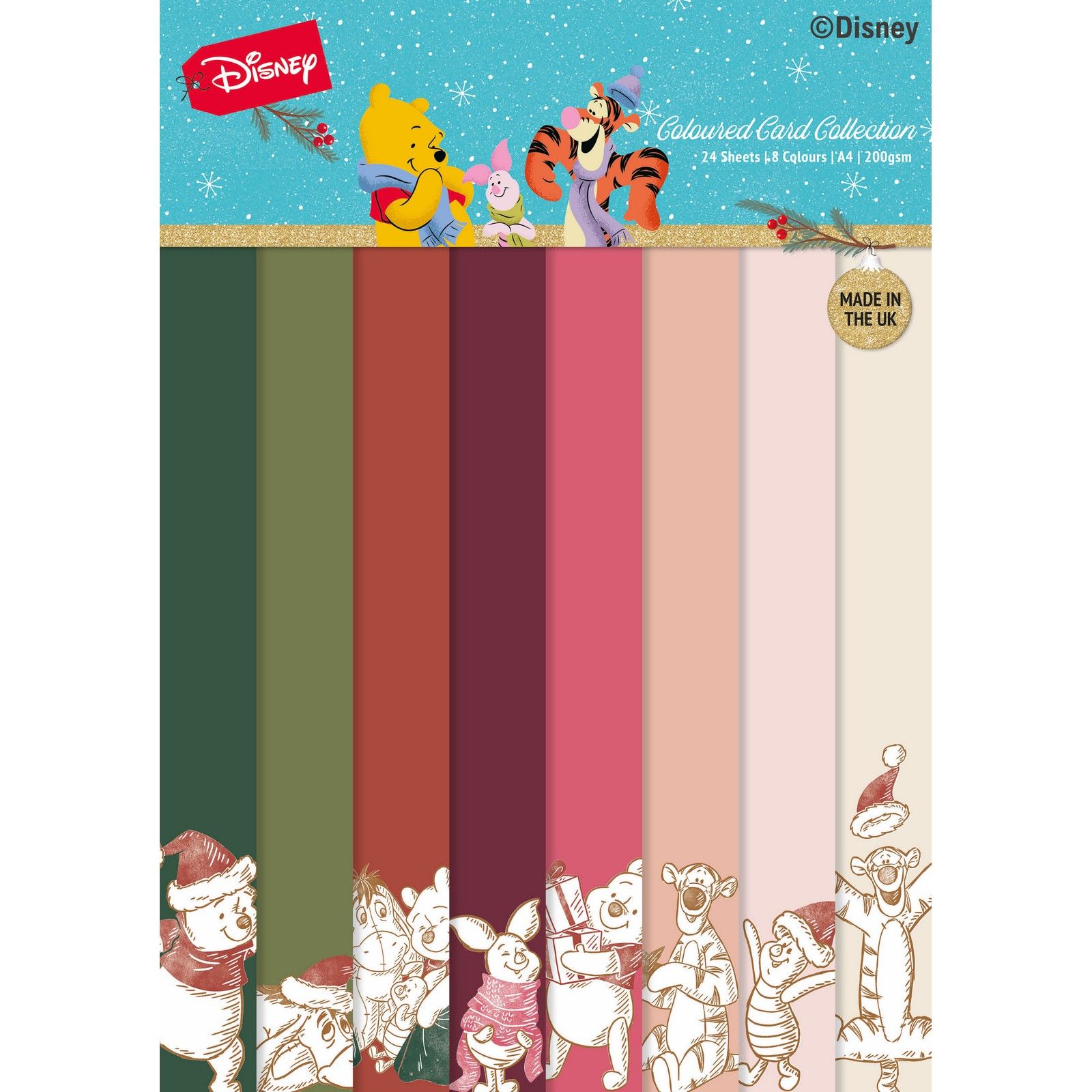 Creative Expressions • Winnie The Pooh Christmas Coloured Card A4 Pack