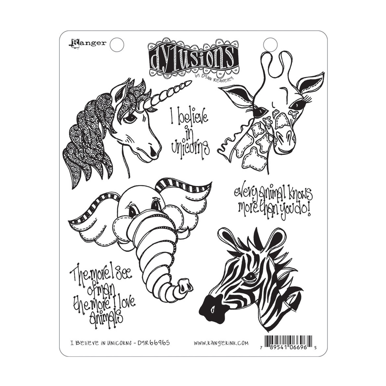 Ranger • Dylusions cling stamp Unicorns