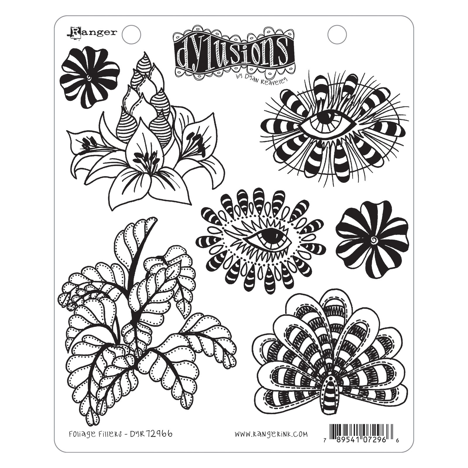 Ranger • Dylusions Cling Mount Stamp Foliage Fillers