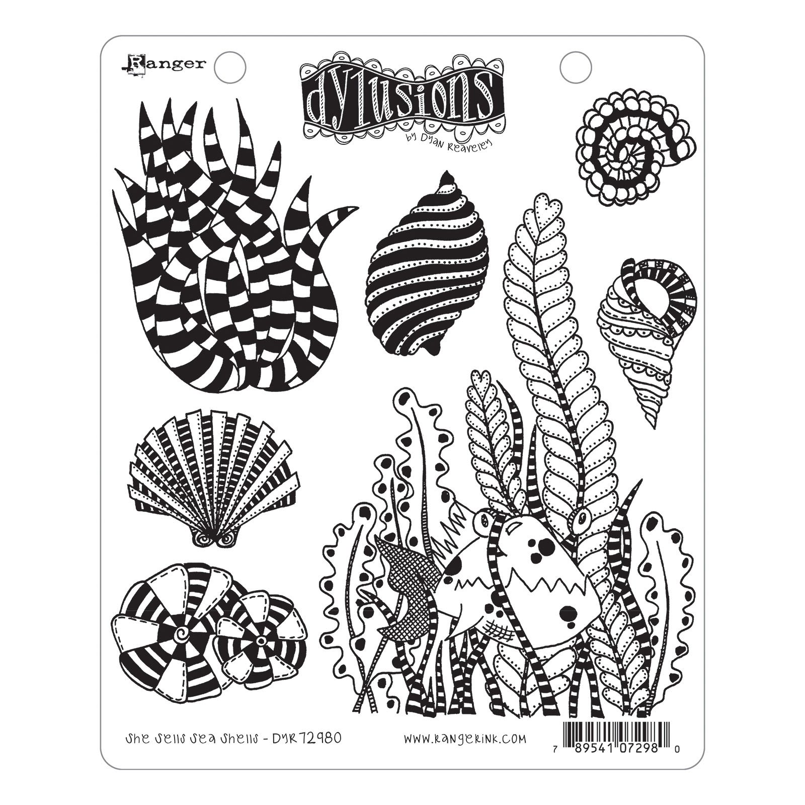 Ranger • Dylusions Cling Mount Stamp She Sells Sea Shells