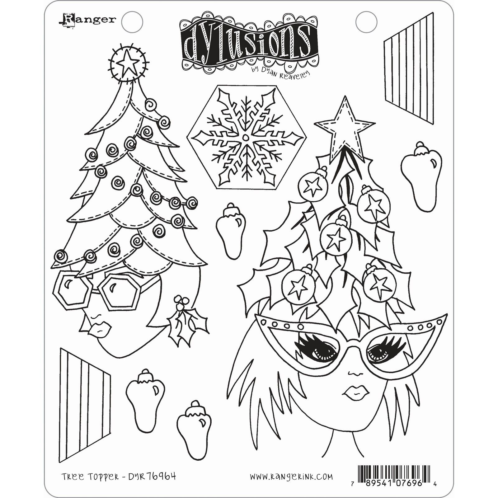 Ranger • Dylusions stamp collection Tree topper