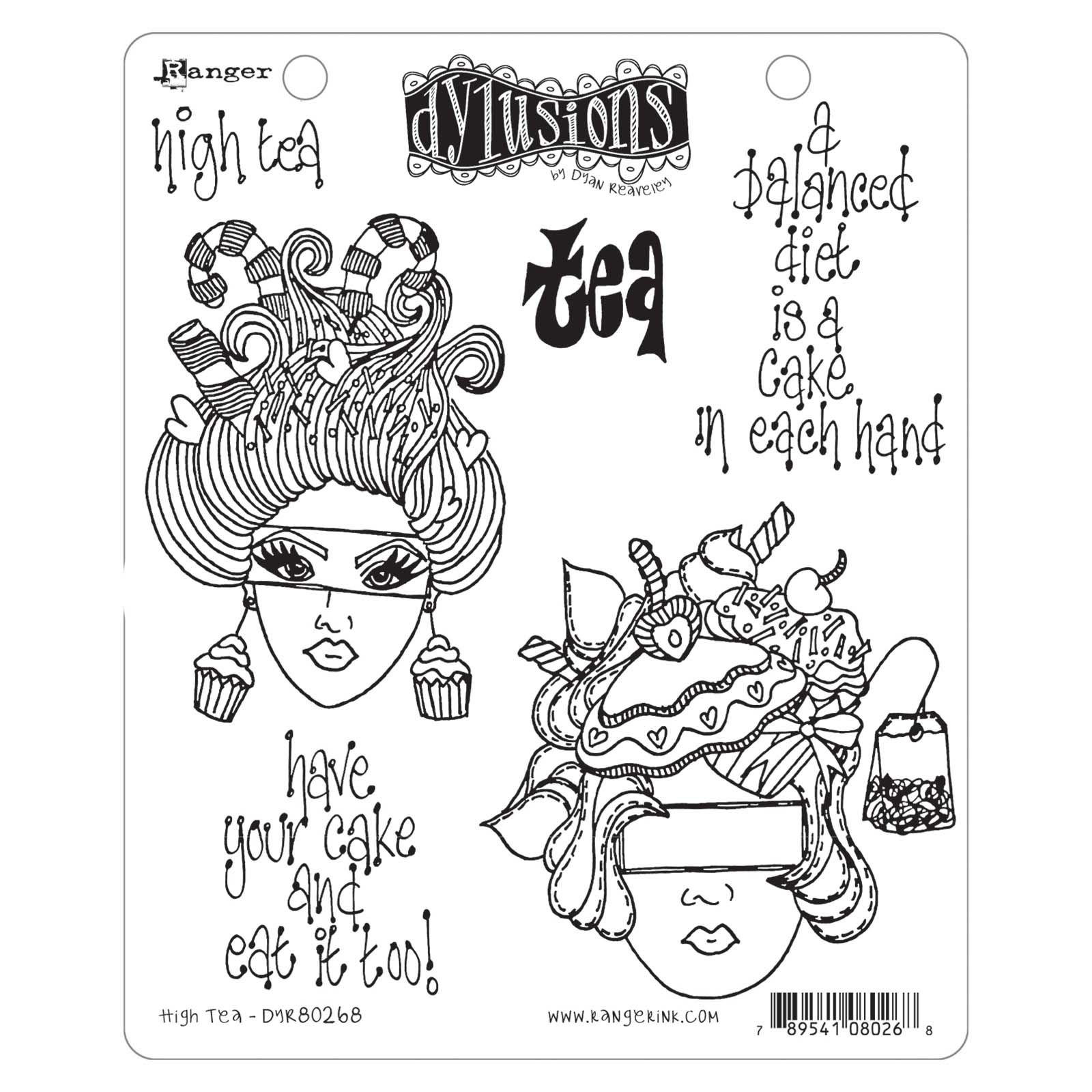 Ranger • Dylusions Cling Stamp High Tea 6pieces