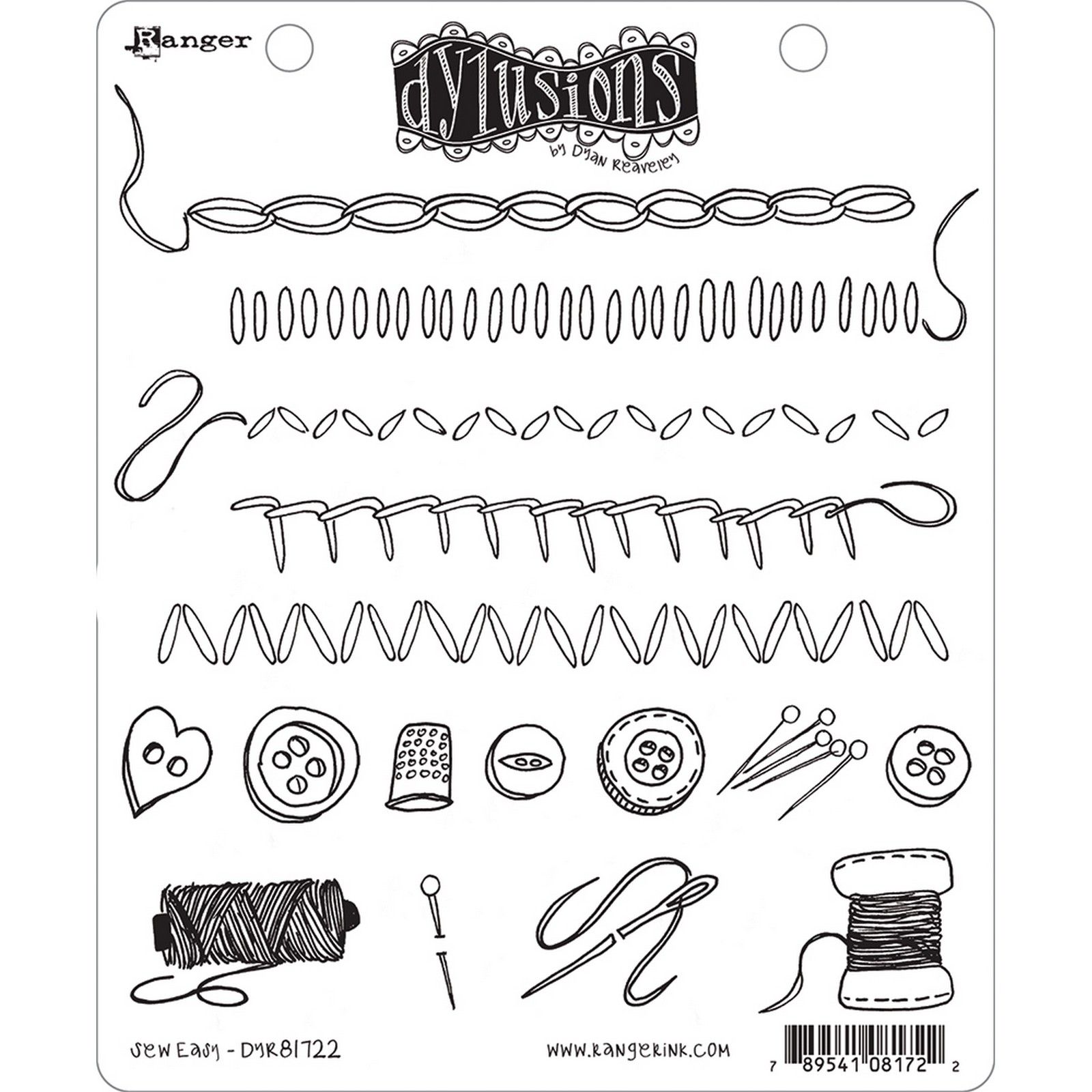 Ranger • Dylusions Cling Stamps Sew Easy