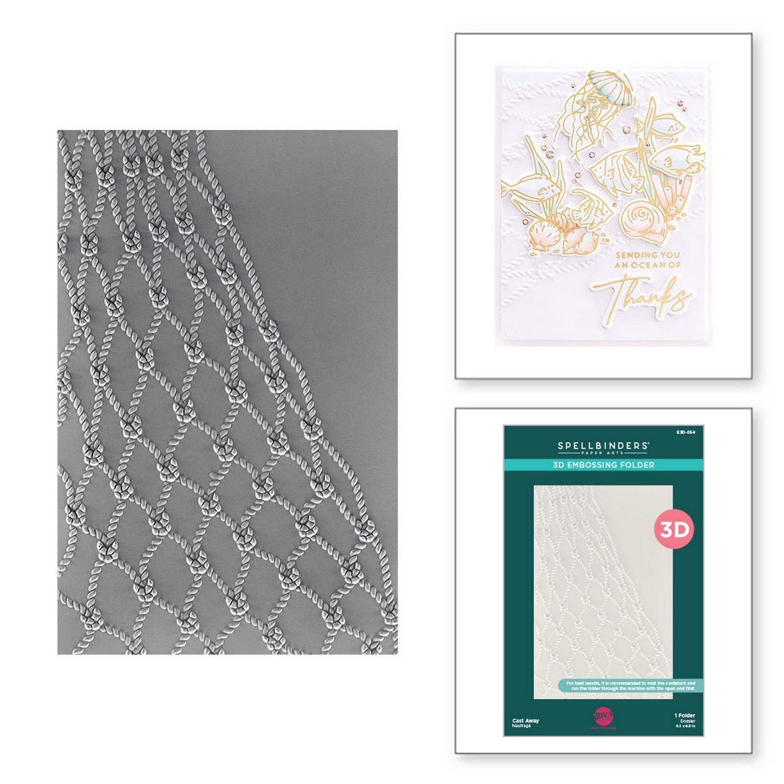 Spellbinders • Dawn Woleslagle 3D Embossing Folder Nautical Rope Net 13,97x21,6cm