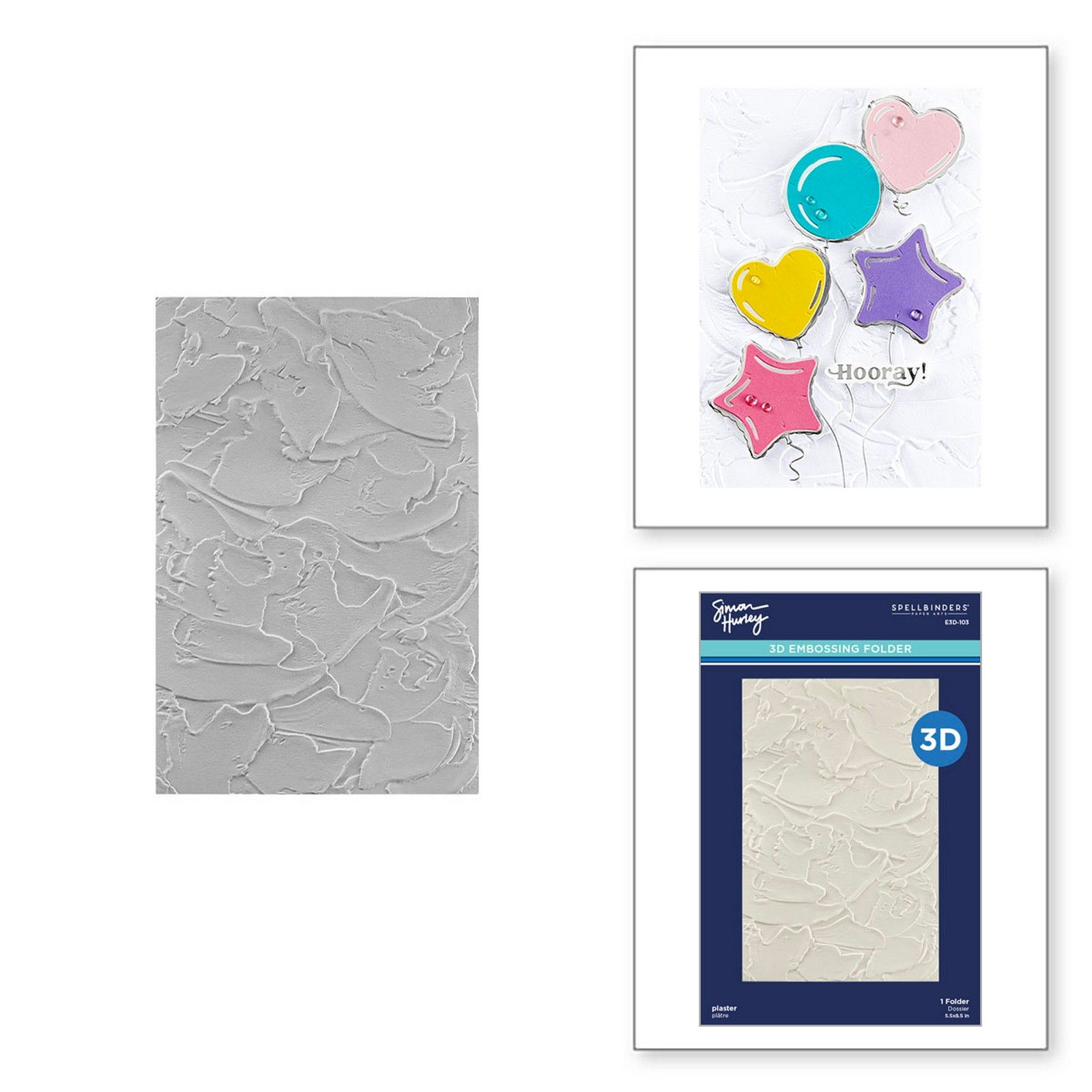 Spellbinders • Simon Hurley 3D Embossing Folder Plaster Texture 13,97x21,6cm