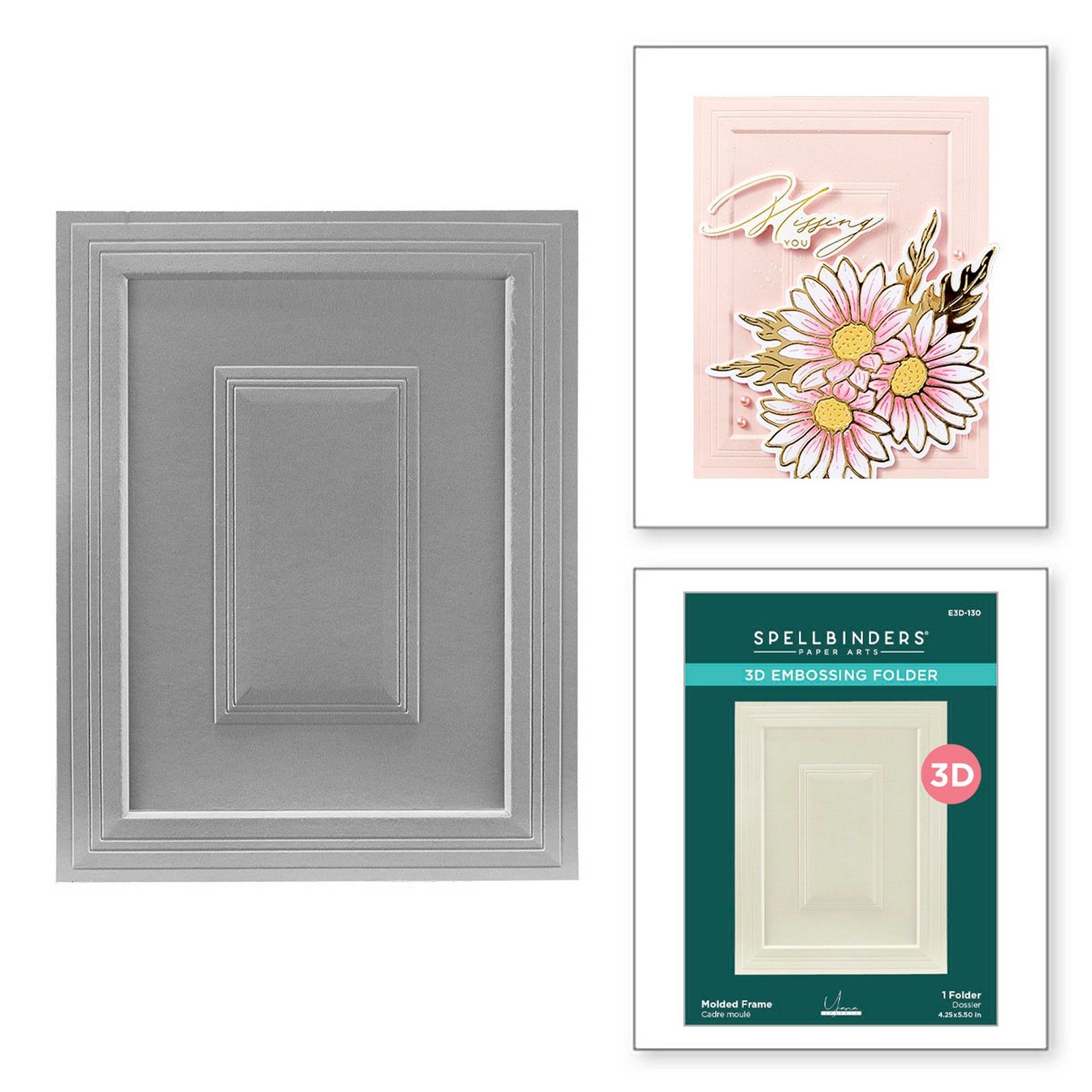 Spellbinders • Yana's Daisies 3D Embossing Folder Molded Frame A2 10,8x14cm