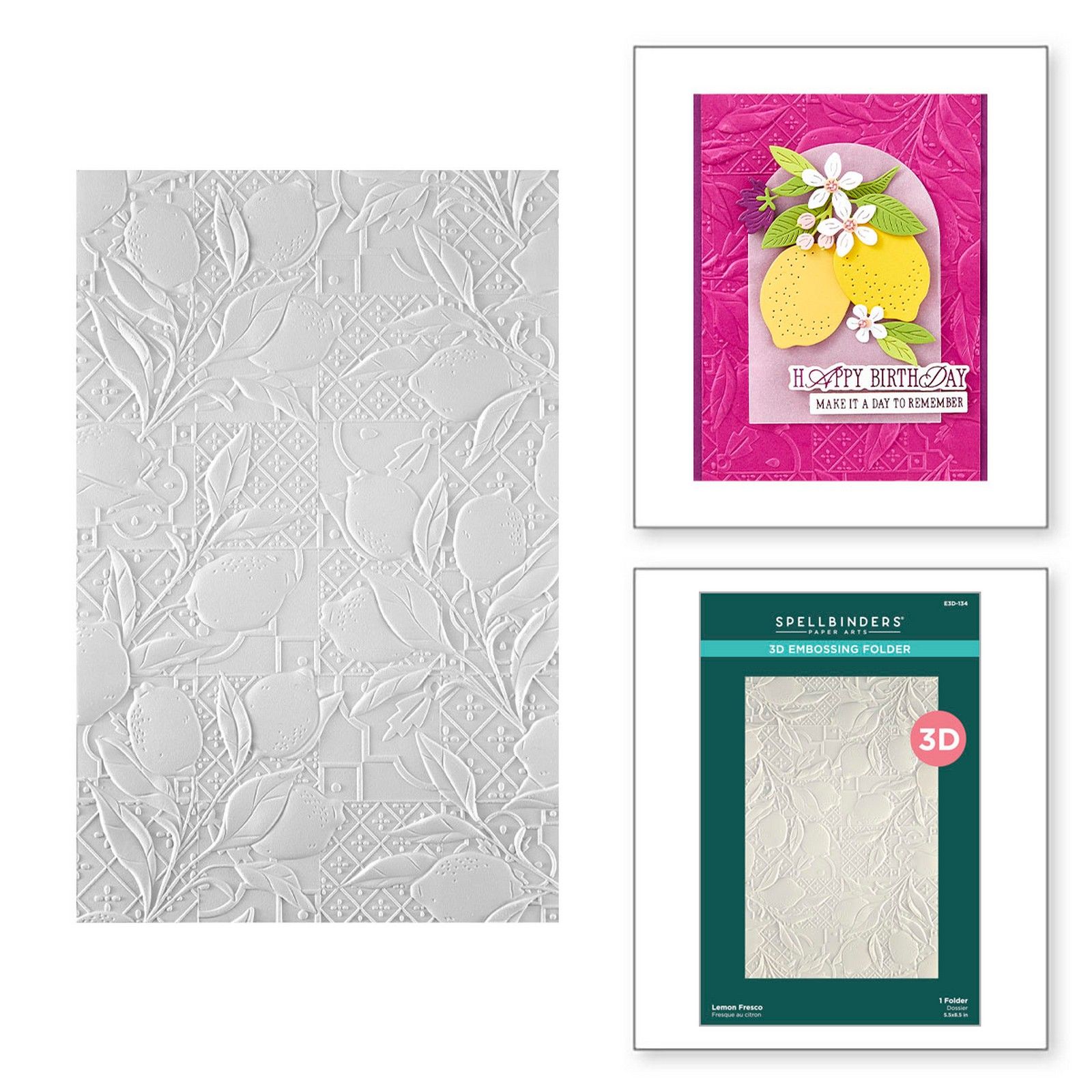 Spellbinders • 3D Embossing Folder Lemon Fresco Mediterranean Tile 13,97x21,6cm