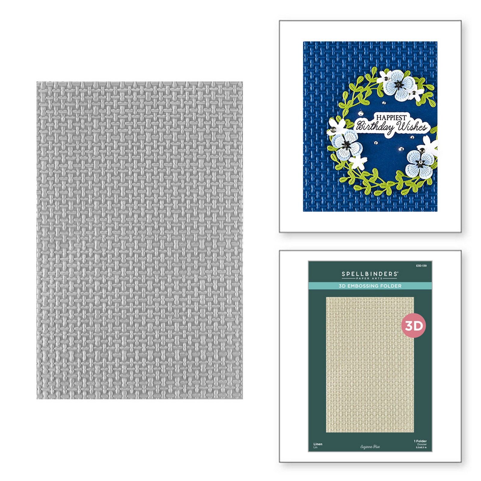 Spellbinders • 3D Embossing Folder Linnen Geweven Patroon 13,97x21,6cm