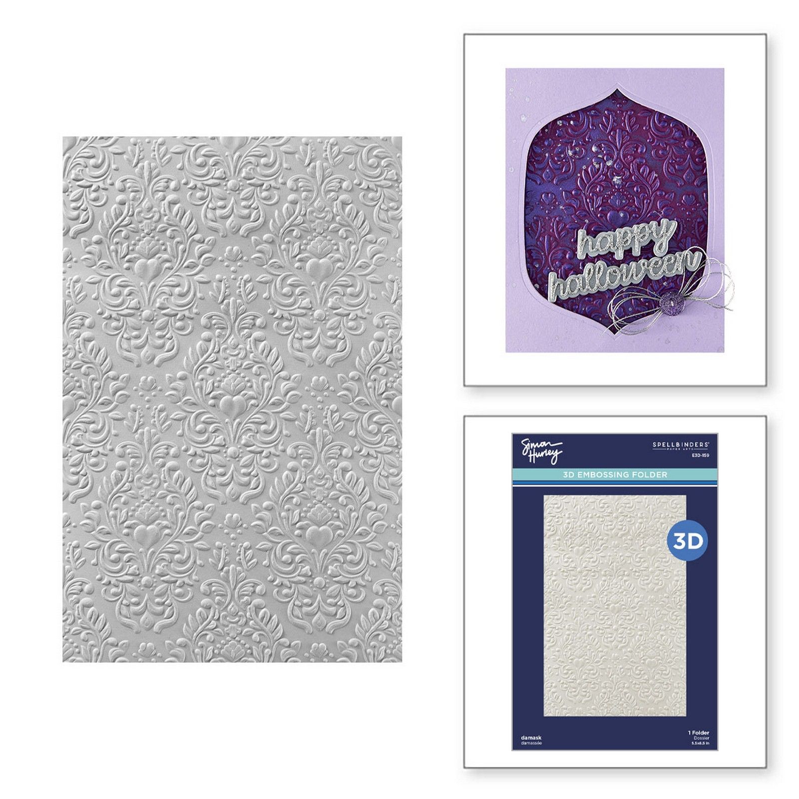 Spellbinders • Simon Hurley 3D Embossing Folder Damask 14x21,6cm