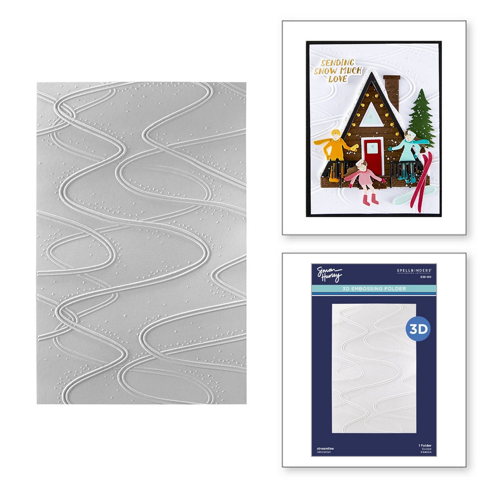 Spellbinders • Simon Hurley 3D Embossing Folder Ski-Slope Texture 13,97x21,6cm