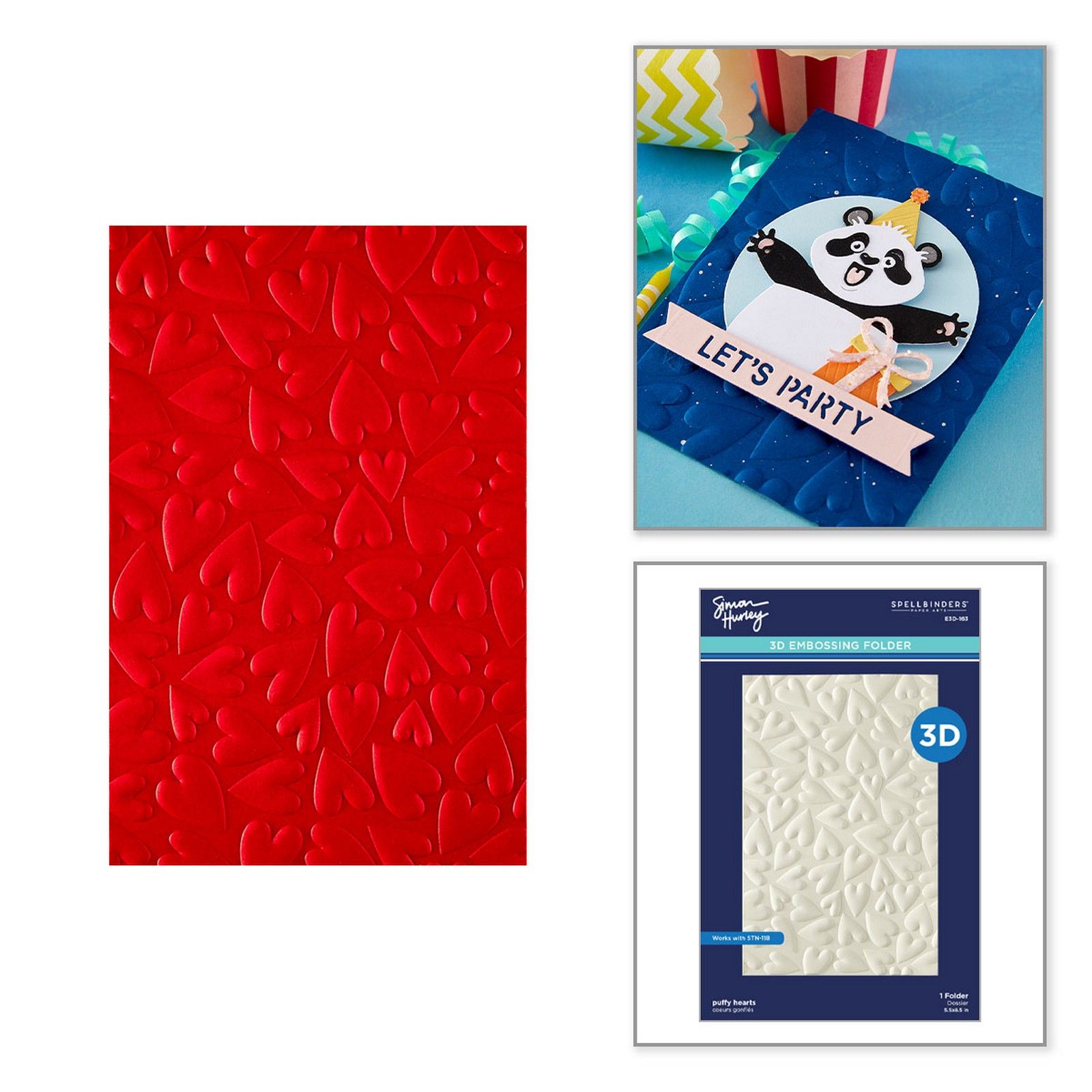 Spellbinders • Simon Hurley 3D Embossing Folder Puffy Hearts 14x21,6cm