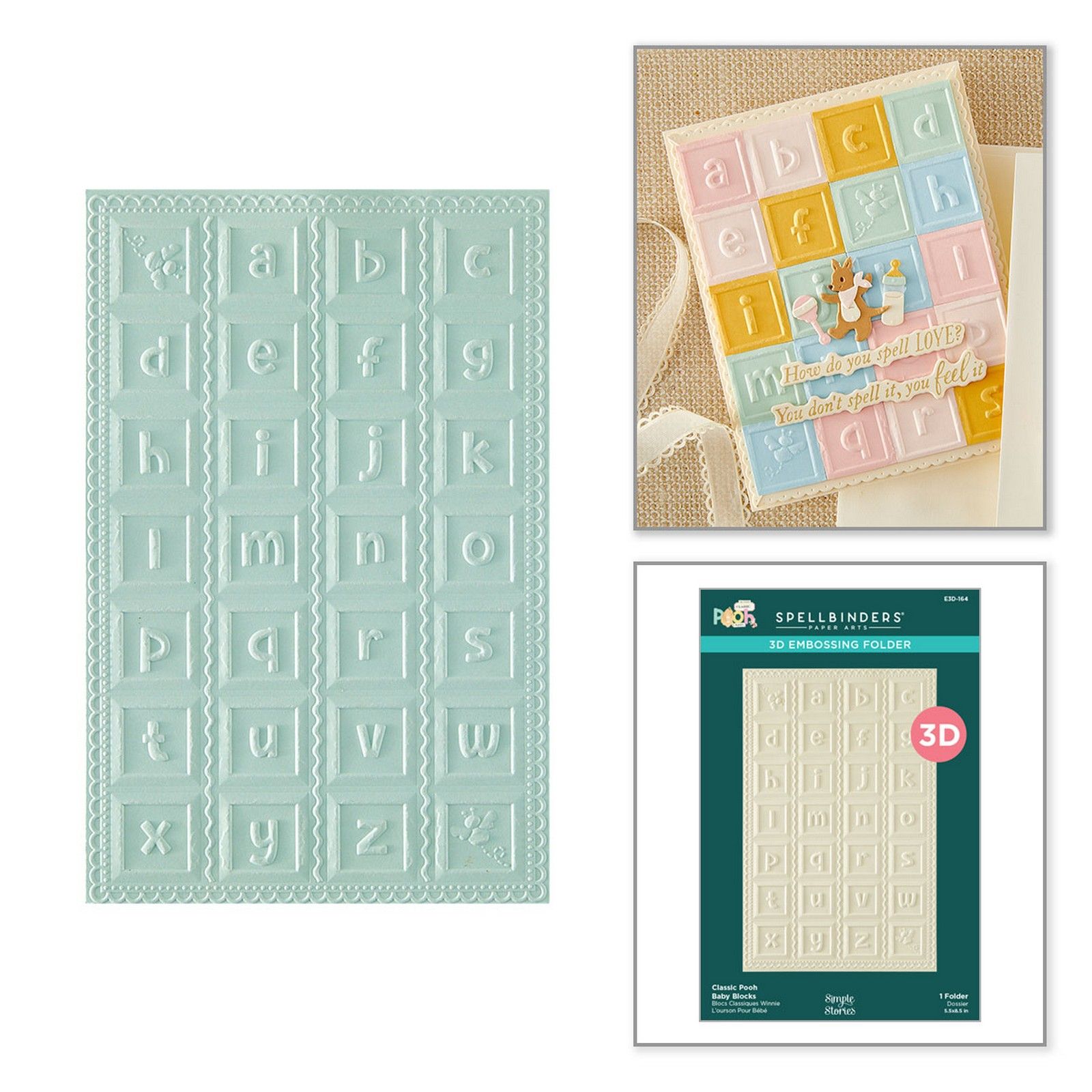 Spellbinders • 3D Embossing Folder Classic Pooh Baby Blocks 13,97x21,6cm