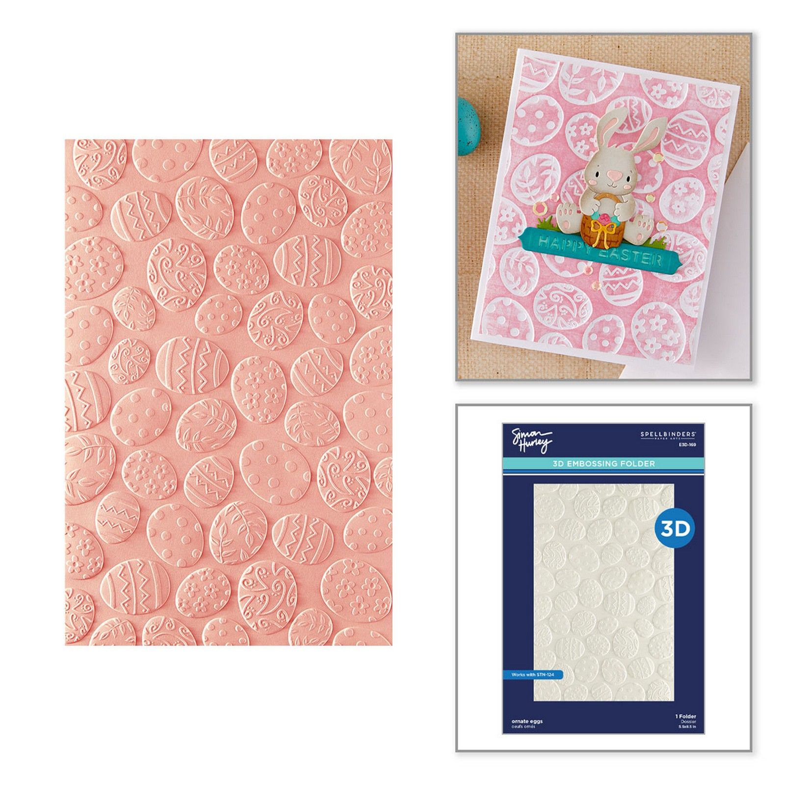 Spellbinders • Simon Hurley 3D Embossing Folder Ornate Eggs 13,97x21,6cm
