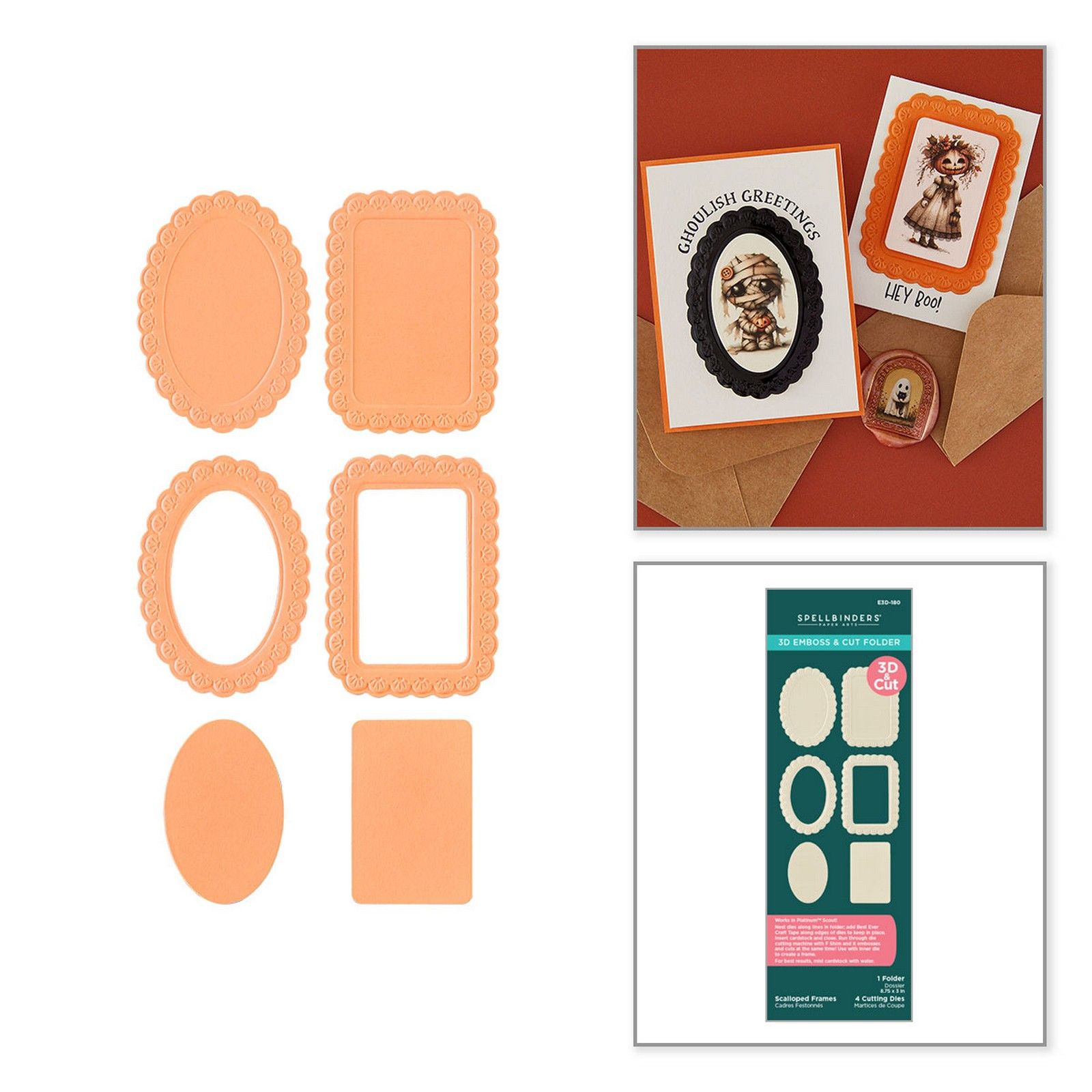 Spellbinders • Scalloped Frames 3D Emboss & Cut Folder