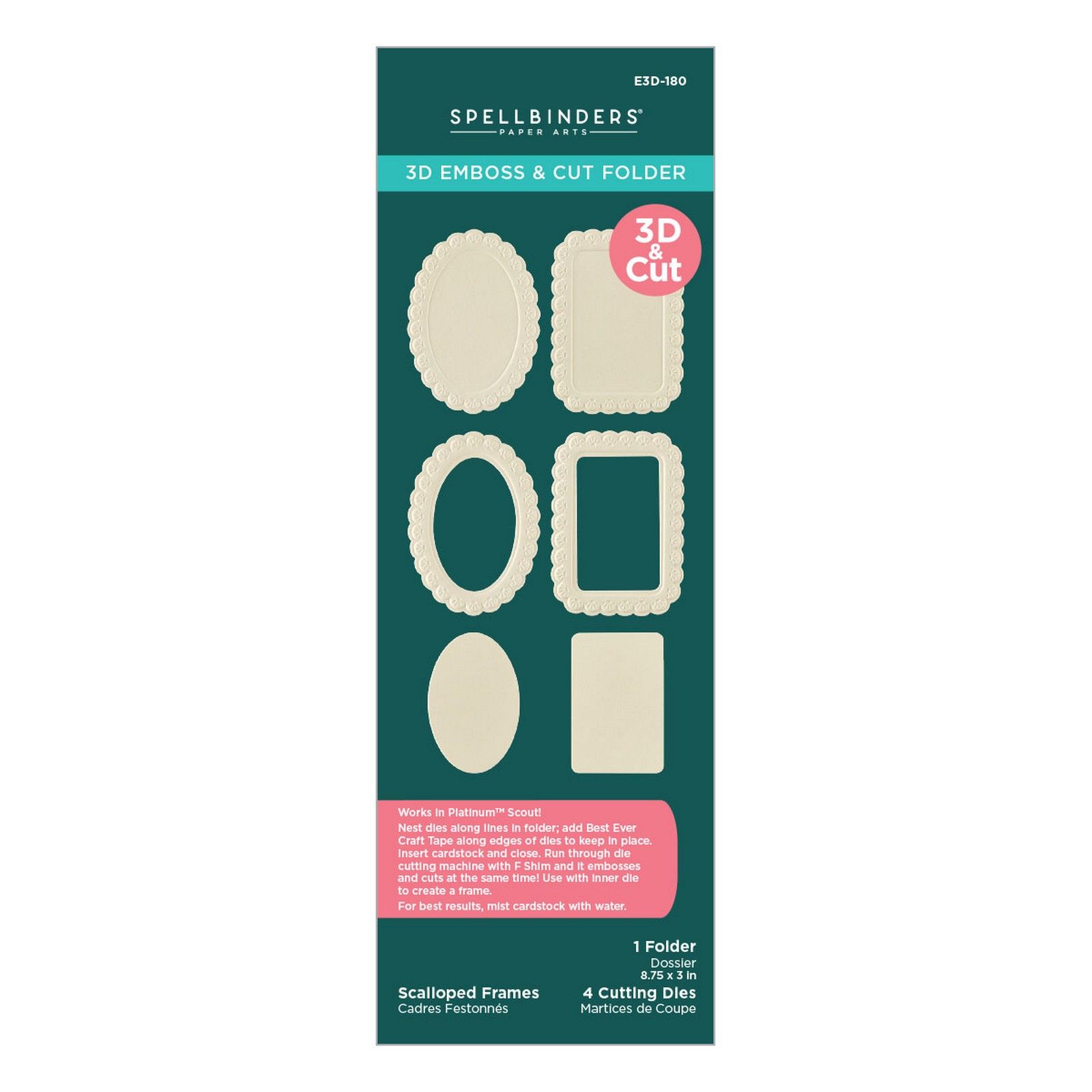 Spellbinders • Scalloped Frames 3D Emboss & Cut Folder