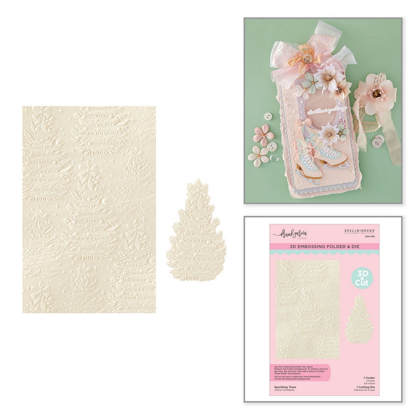 Spellbinders • 3D Embossing Folder Sparkling Trees by Frank Garcia