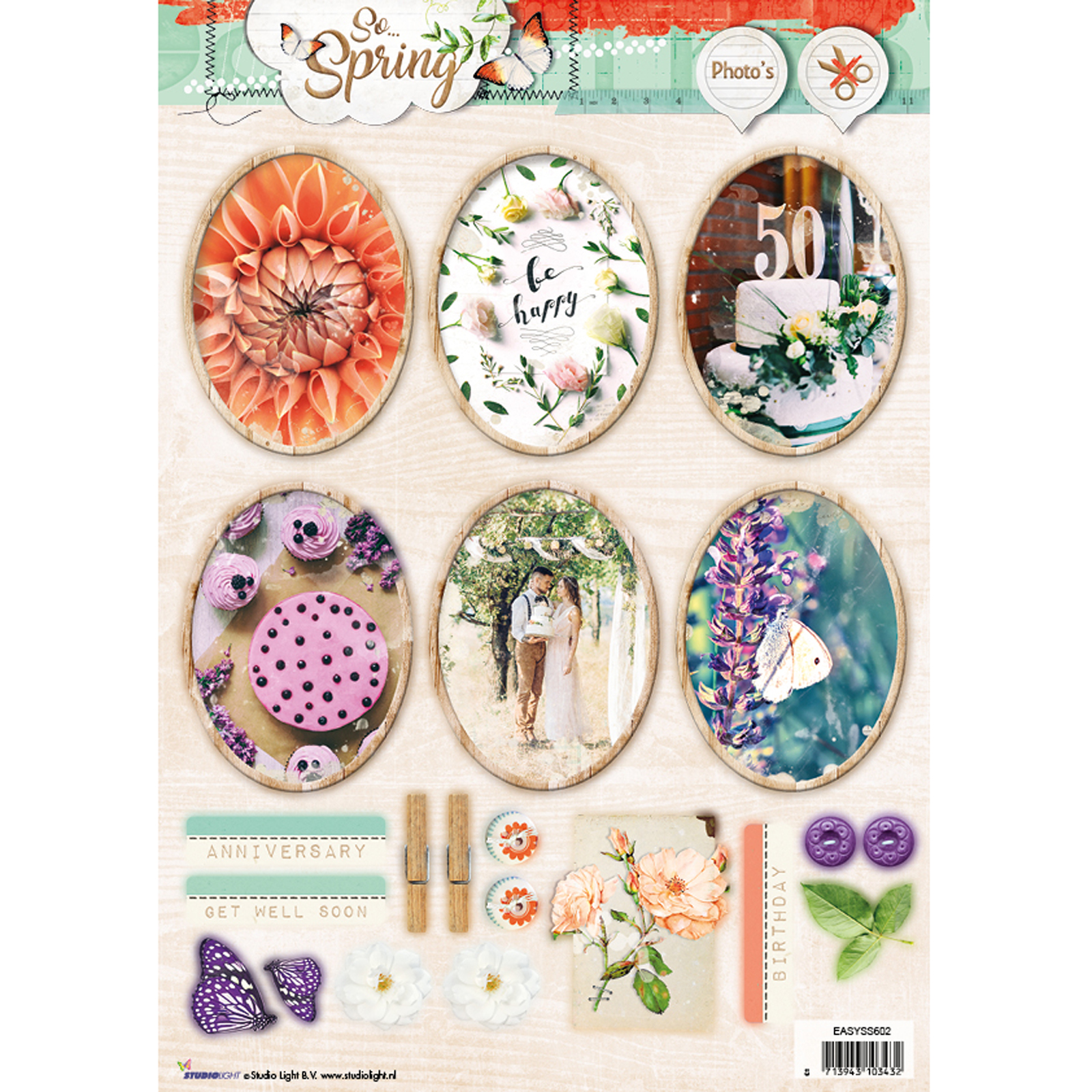 Studio Light • Easy 3D A4 die cut sheet So Spring nr 602