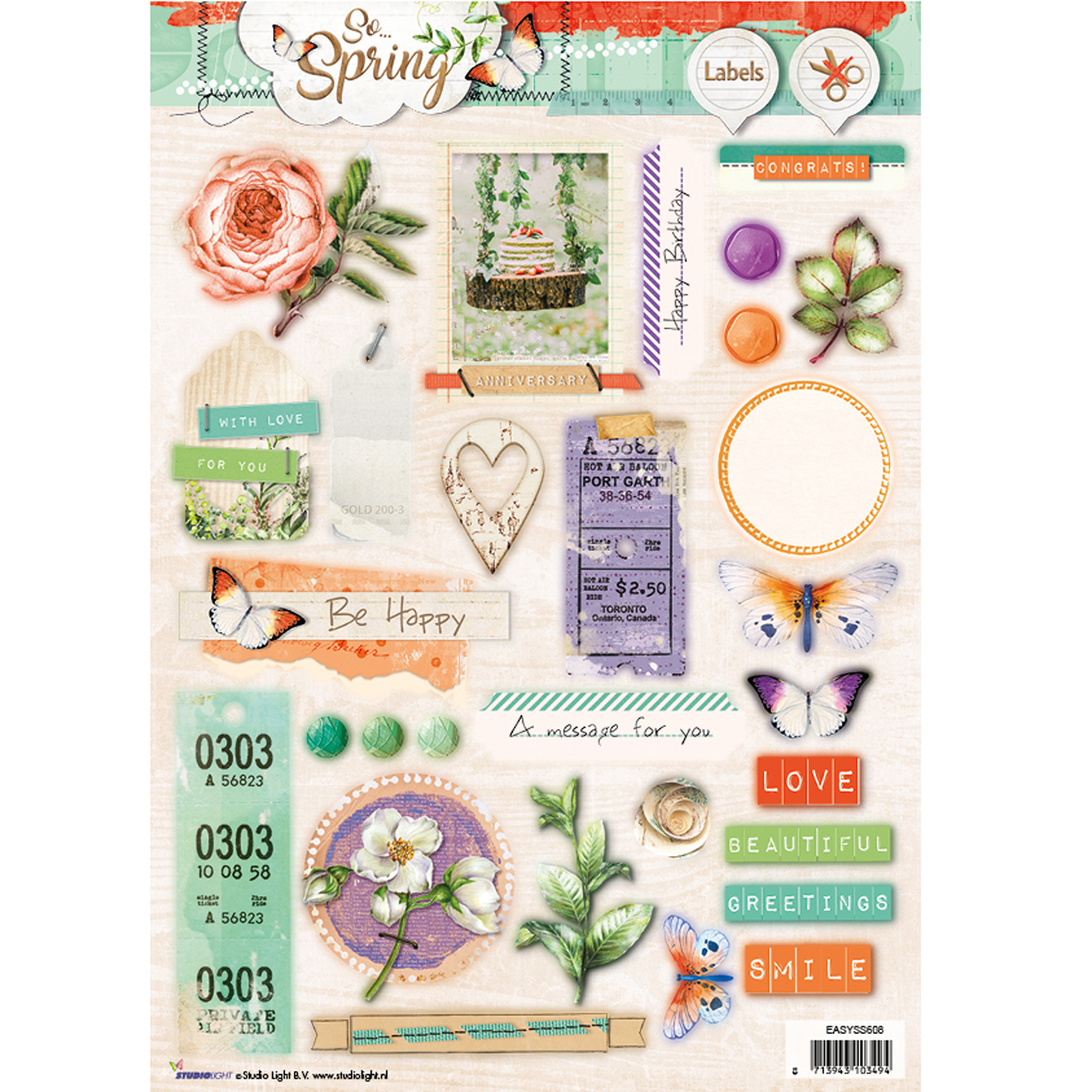 Studio Light • Easy 3D A4 stansvel So Spring nr 608