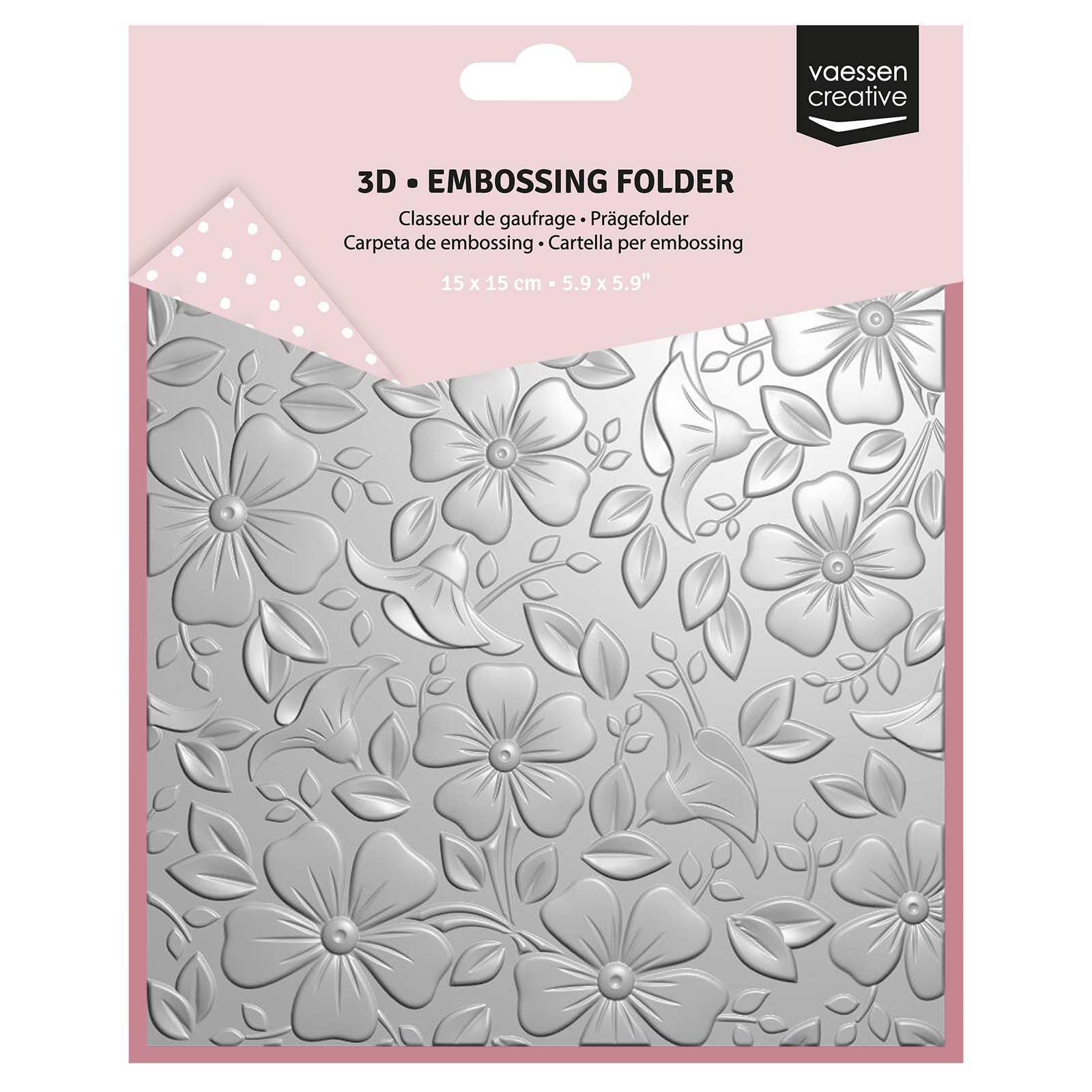 Vaessen Creative • Carpeta de Embossing 3D Fondo Flores 15,2x15,2cm
