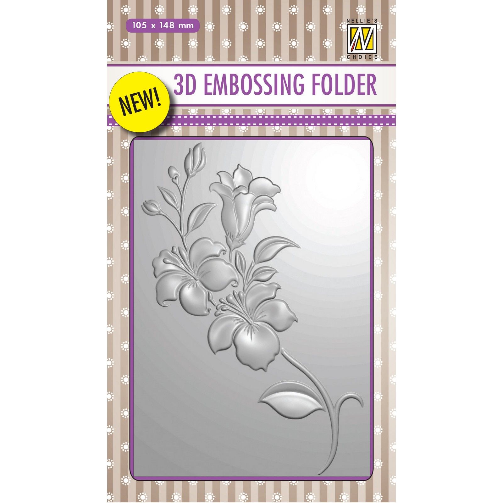 Nellie's Choice • 3D Embossing Folder Bloementak 10,5x14,8cm