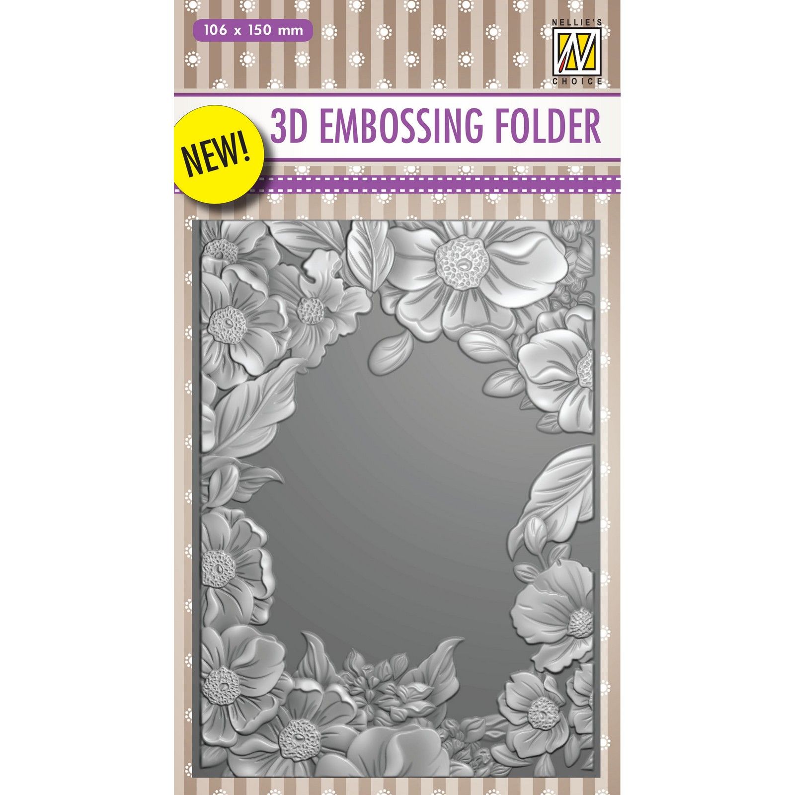 Nellie's Choice • 3D Embossing Folder Flower Frame