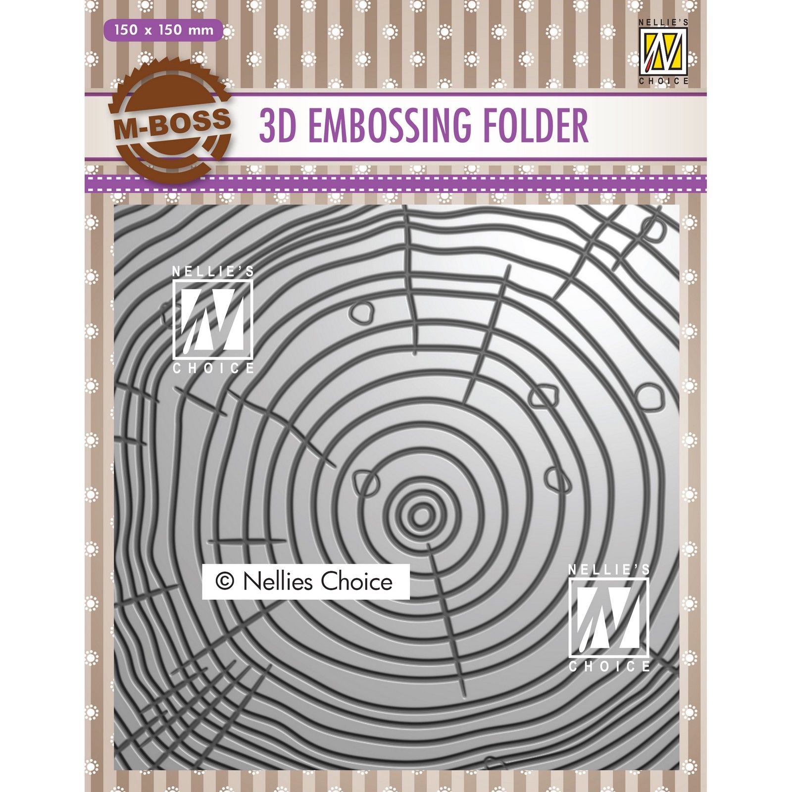 Nellie's Choice • 3D Embossing Folder Background Tree Rings 5.9x5.9"