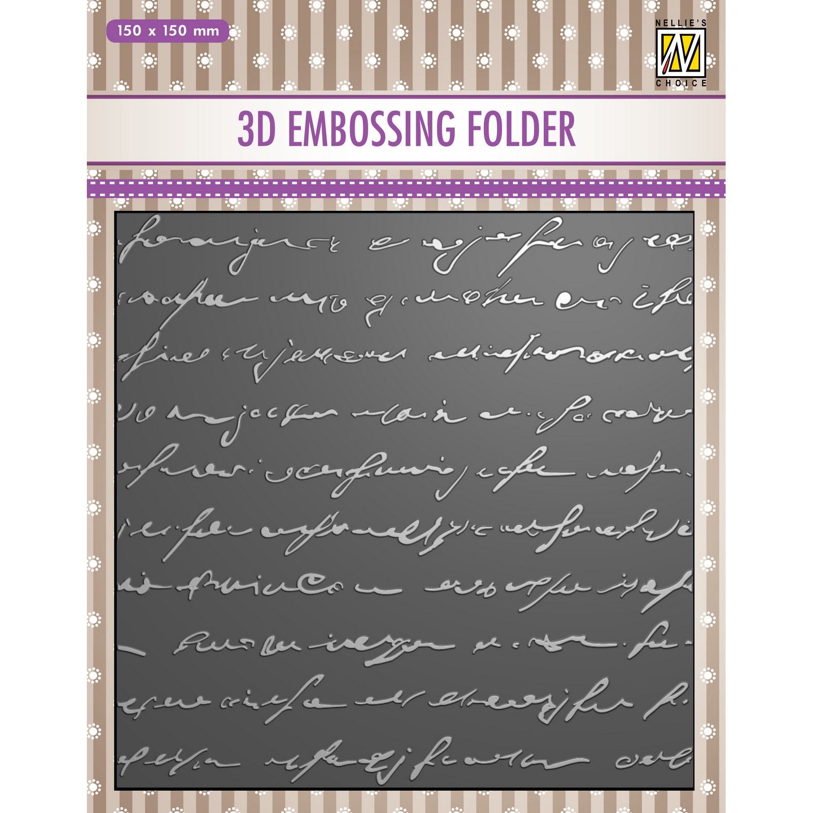 Nellie's Choice • 3D Embossing Folder Background Writing 5.9x5.9"