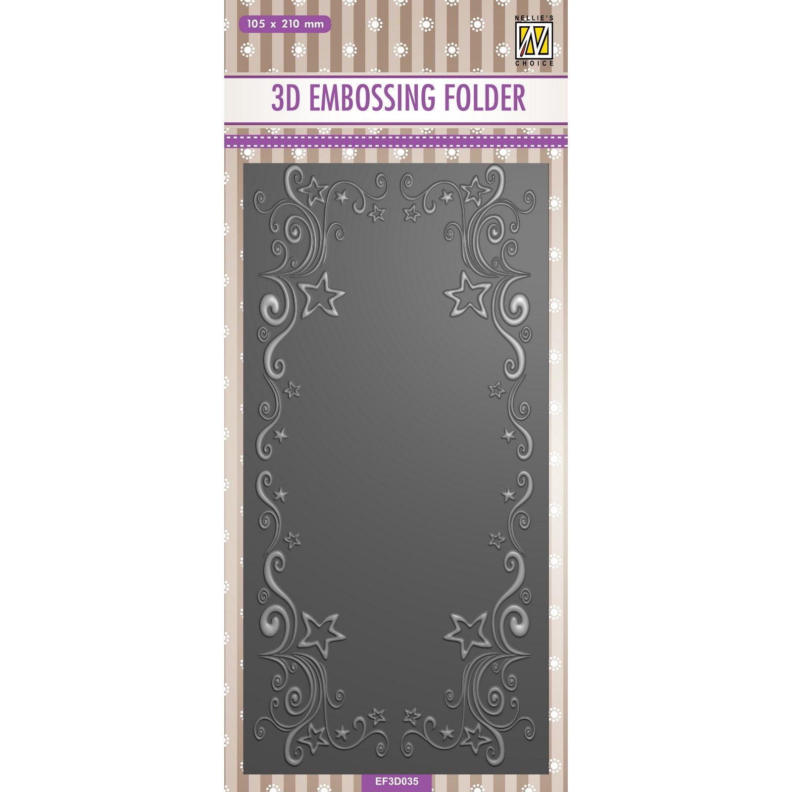 Nellie's Choice • 3D Embossing Folder Frame Takken met Kruis 15x15cm