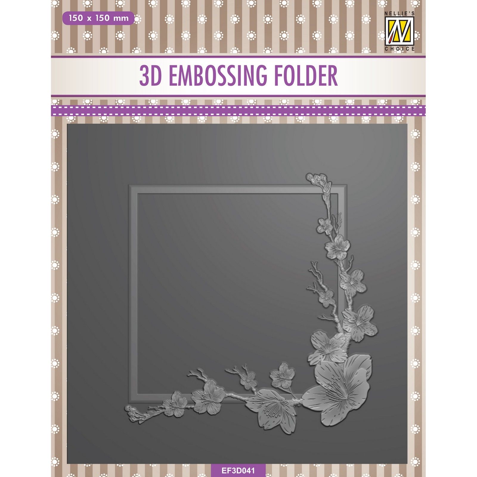 Nellie's Choice • 3D Embossing Folder Frame Flower Frame 5.9x5.9"