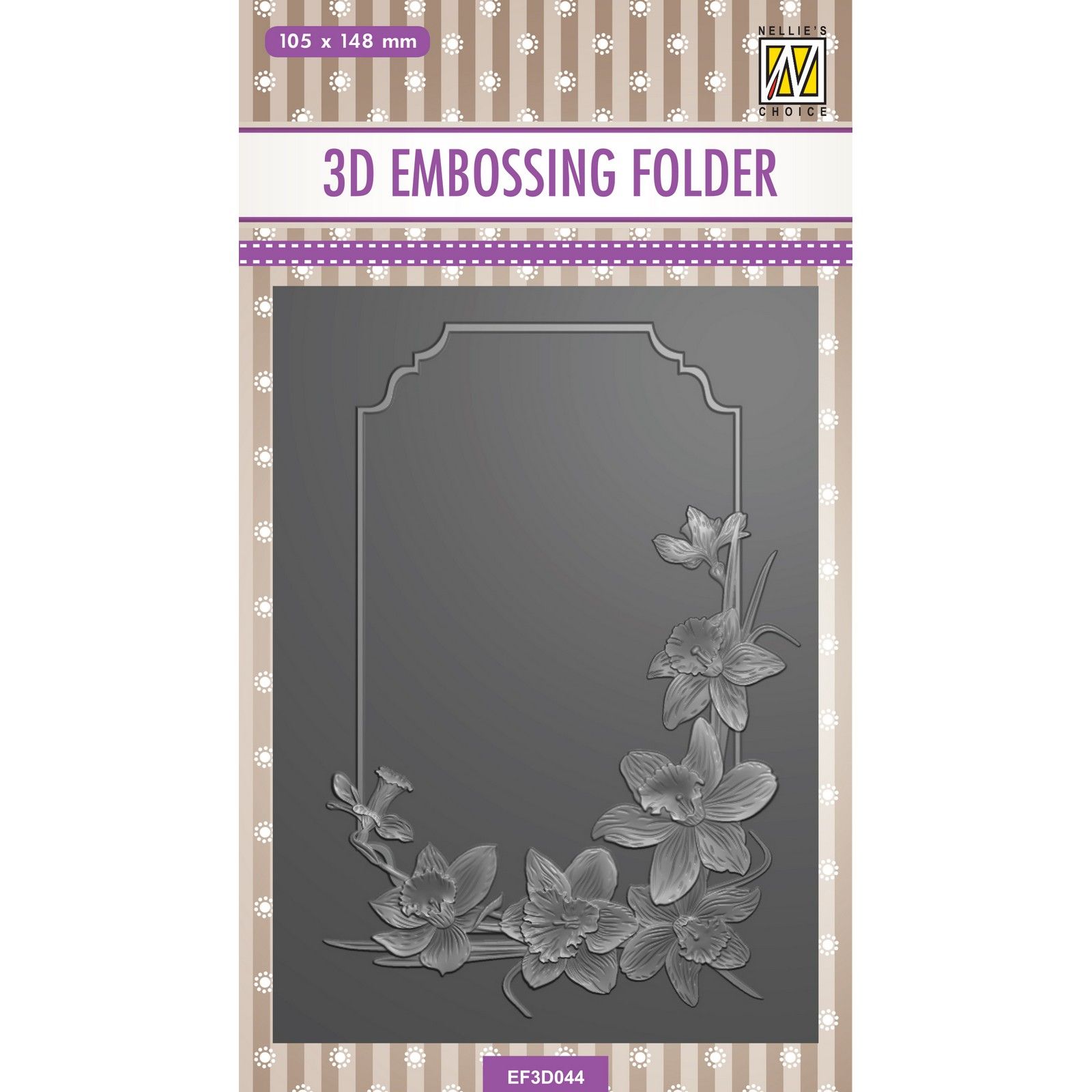 Nellie's Choice • 3D Embossing Folder Frame Narcissen 10,5x14,8cm