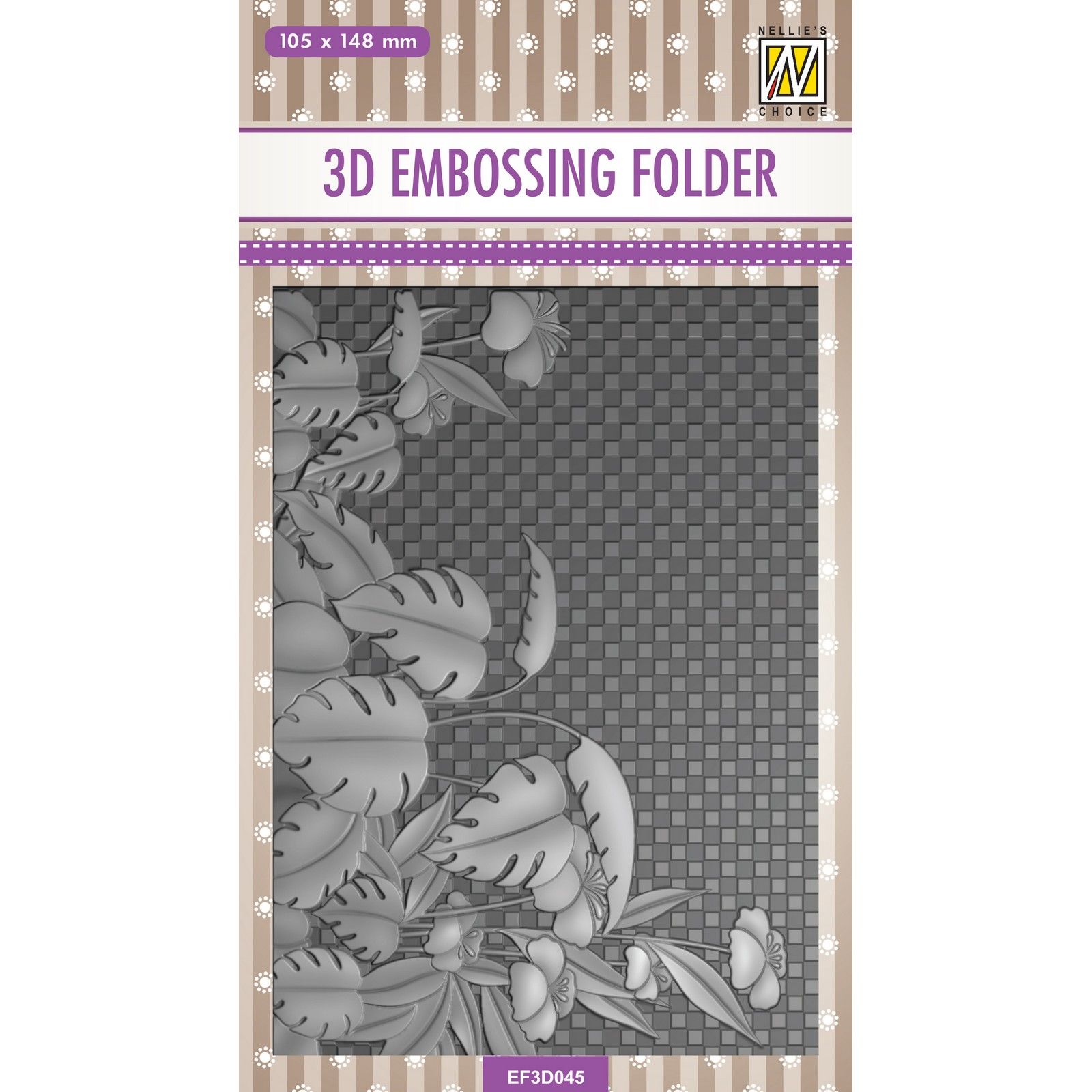 Nellie's Choice • 3D Embossing Folder: Flowers Monstera Deliciosa